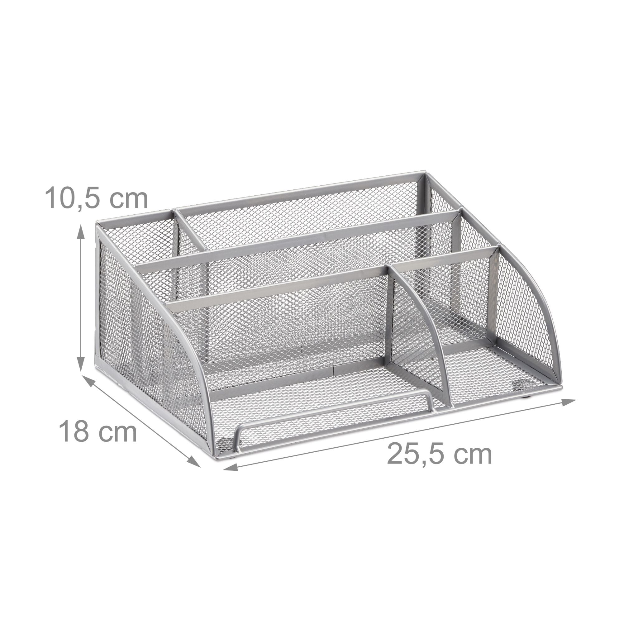 Schreibtischorganizer 5 Ablagen Metall Silber von Relaxdays