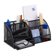 Schreibtischorganizer 6 Ablagen Metall Schwarz von Relaxdays