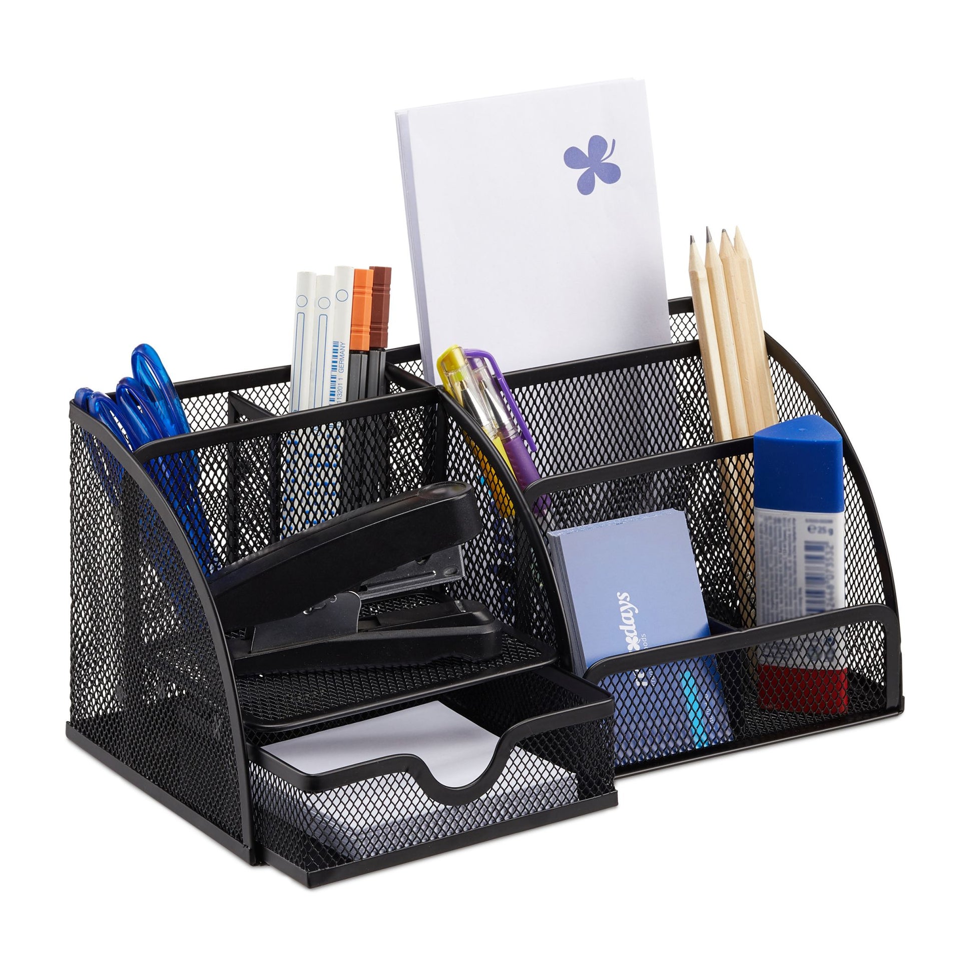 Schreibtischorganizer 6 Ablagen Metall Schwarz von Relaxdays