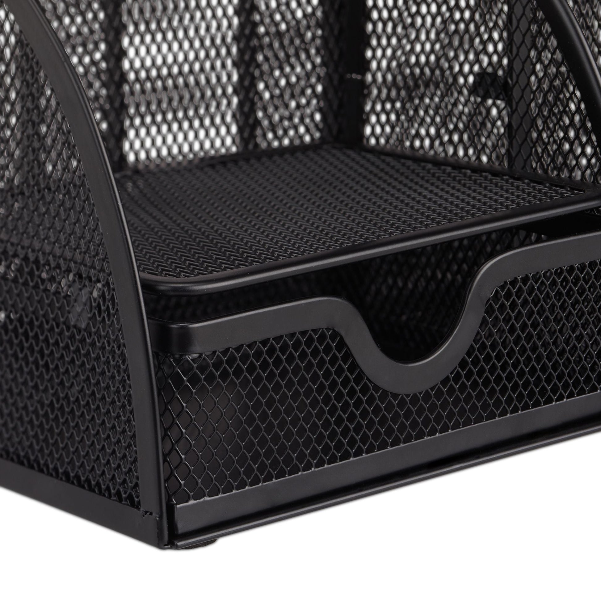 Schreibtischorganizer 6 Ablagen Metall Schwarz von Relaxdays