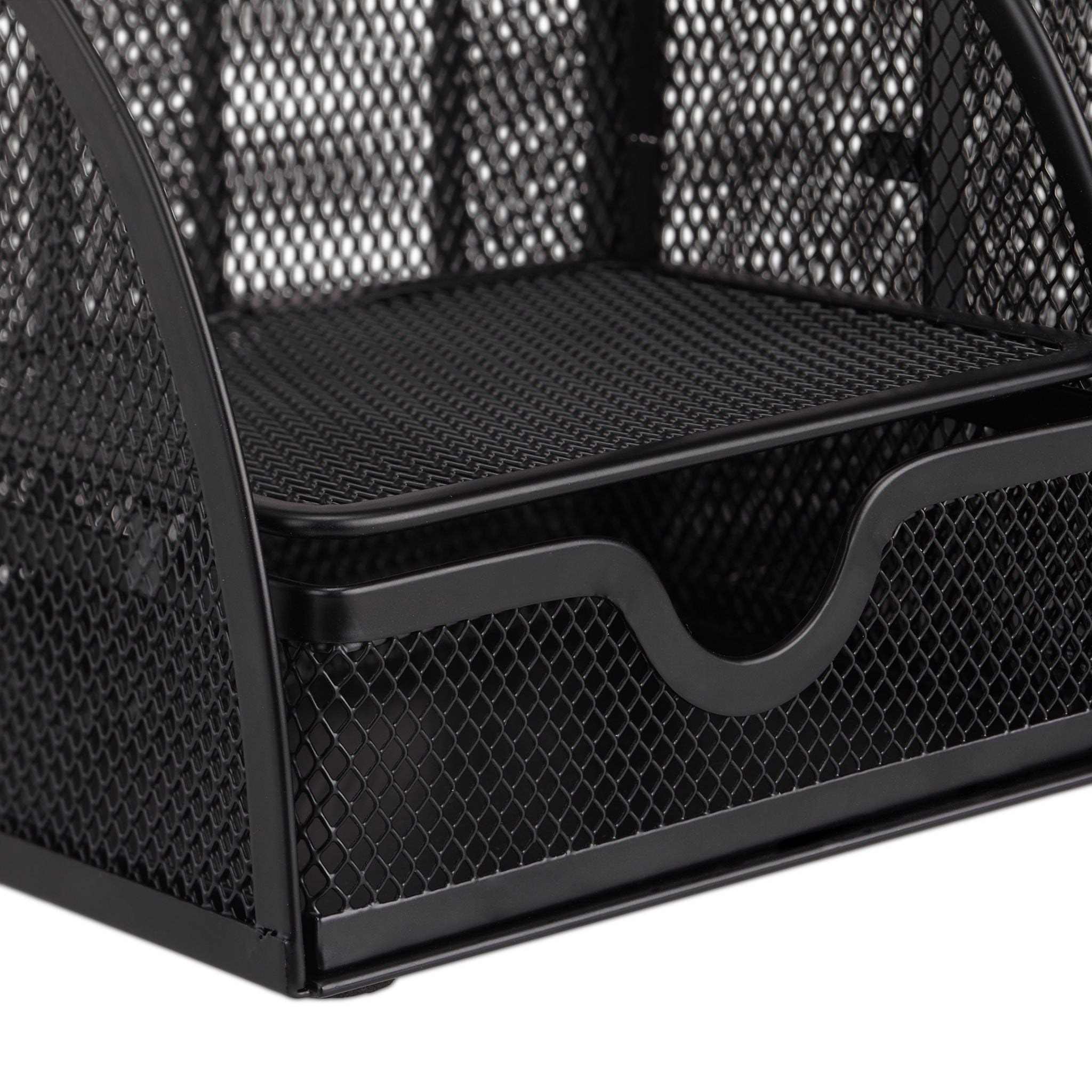 Schreibtischorganizer 6 Ablagen Metall Schwarz von Relaxdays