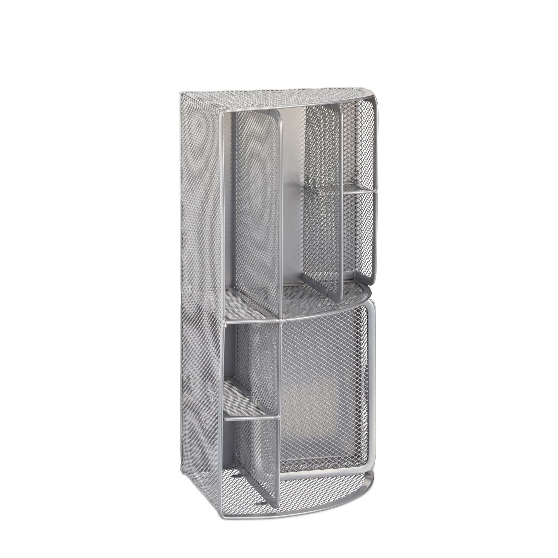 Schreibtischorganizer 6 Ablagen Metall Silber von Relaxdays