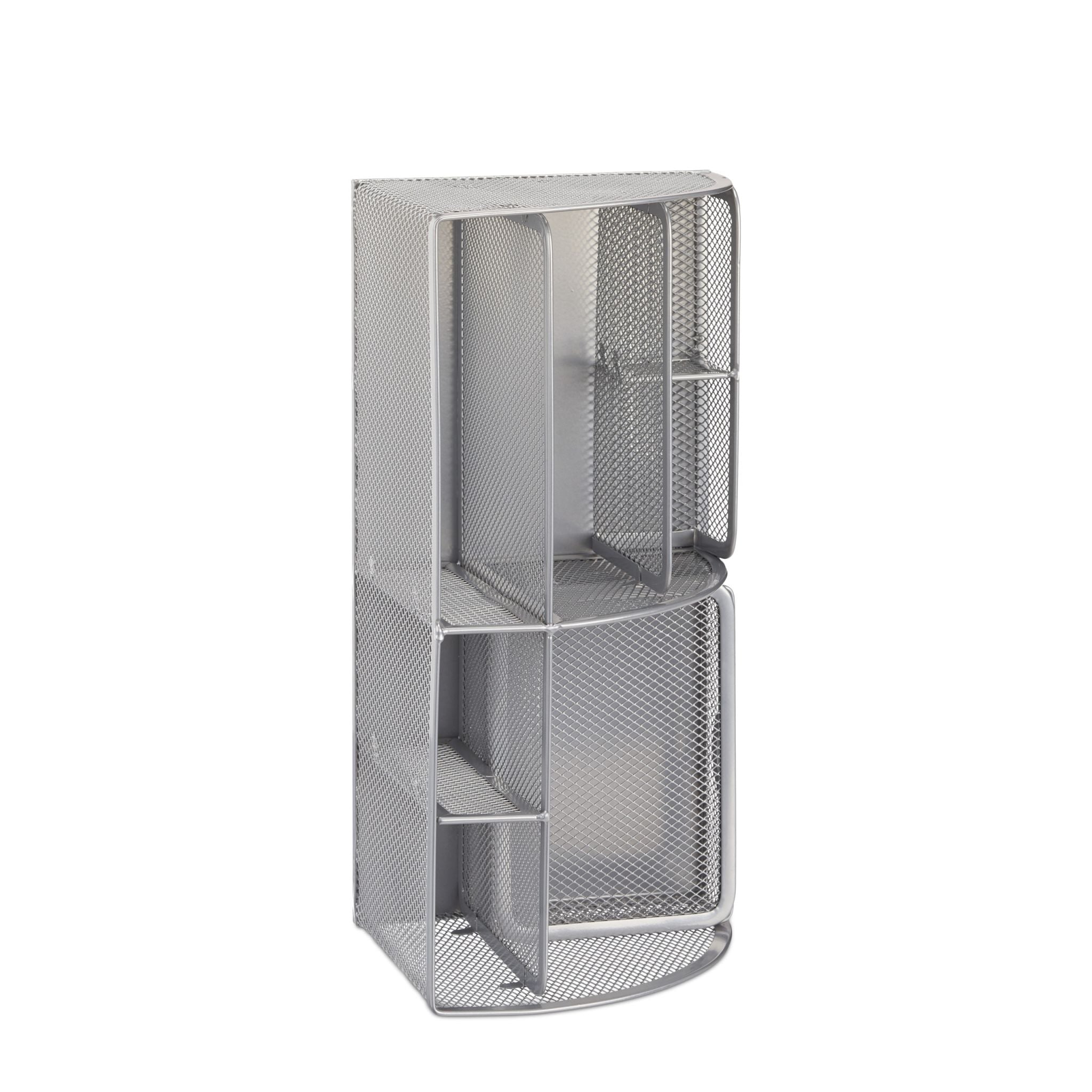 Schreibtischorganizer 6 Ablagen Metall Silber von Relaxdays