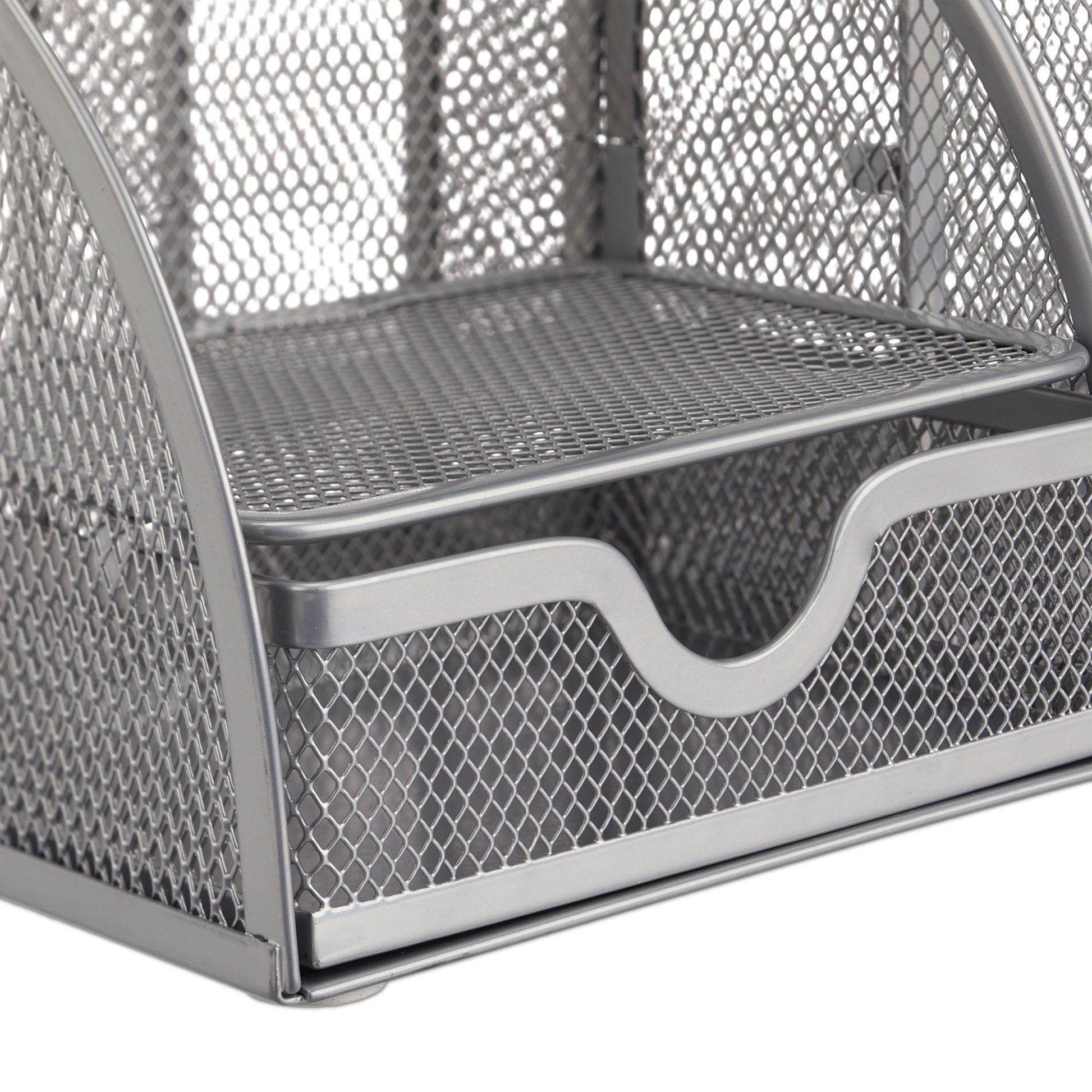 Schreibtischorganizer 6 Ablagen Metall Silber von Relaxdays