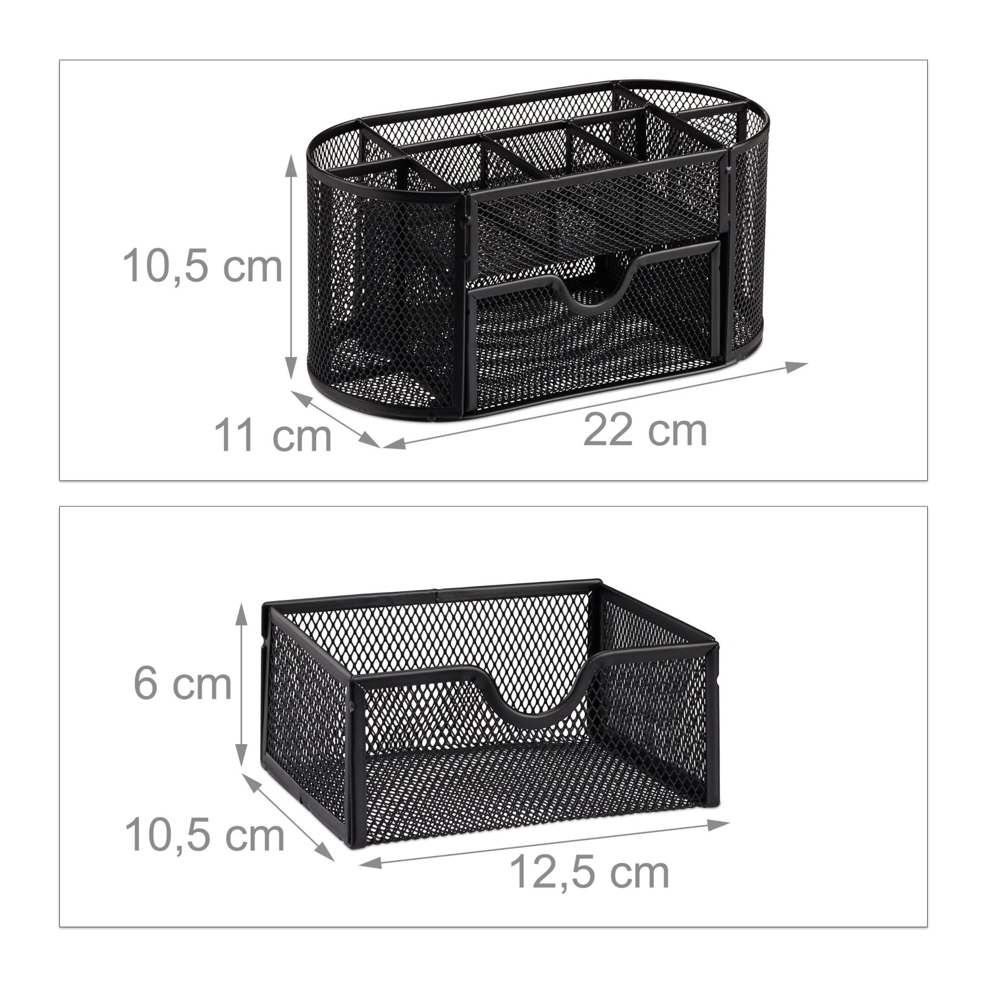 Schreibtischorganizer mit Stifthaltern Schwarz von Relaxdays