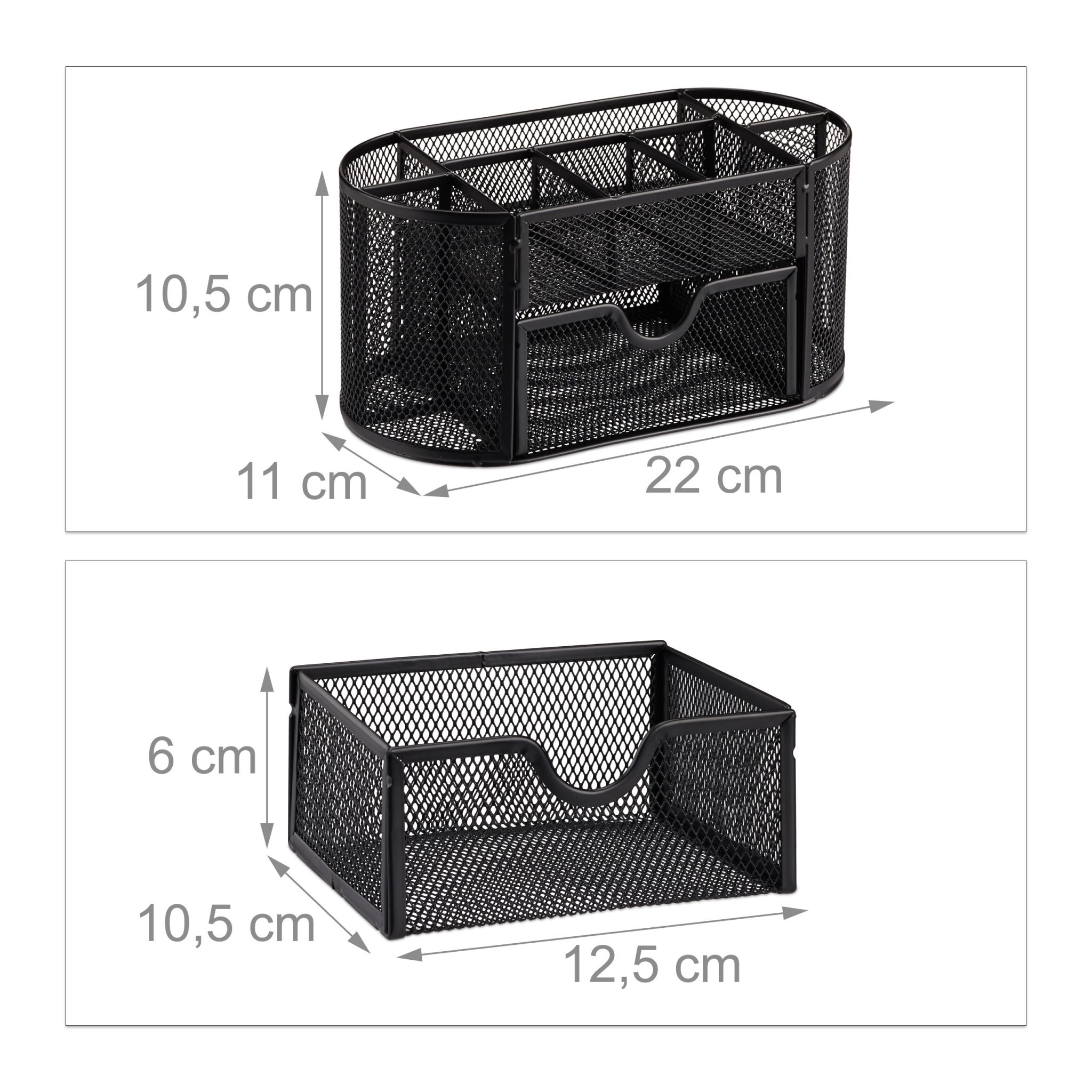 Schreibtischorganizer mit Stifthaltern Schwarz von Relaxdays