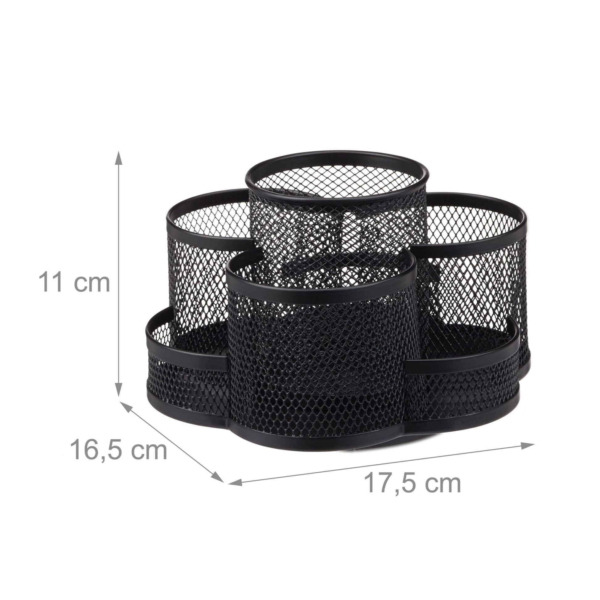 Stifthalter 7 Ablagen Metall Schwarz von Relaxdays