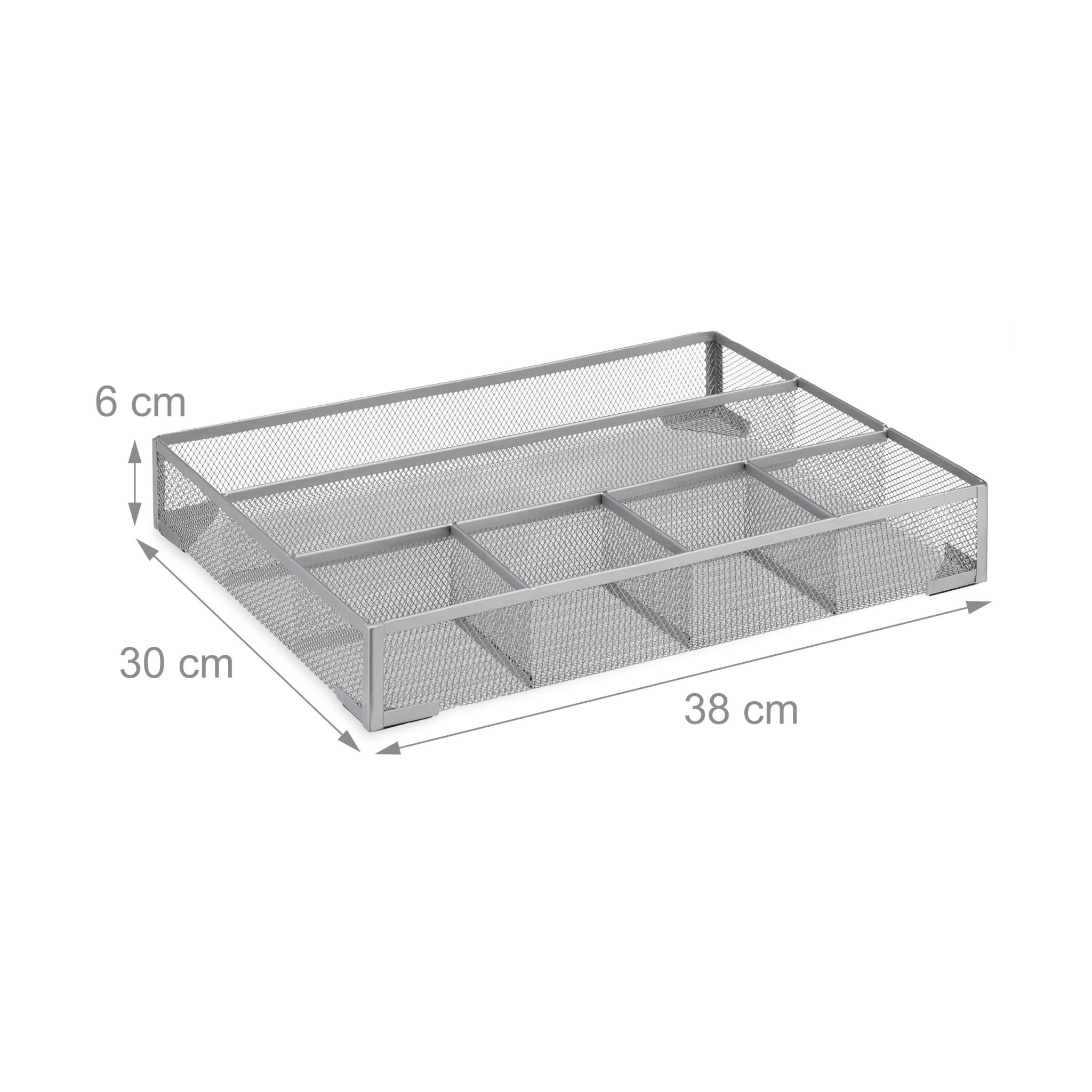 Schreibtischorganizer Metall gross Silber von Relaxdays