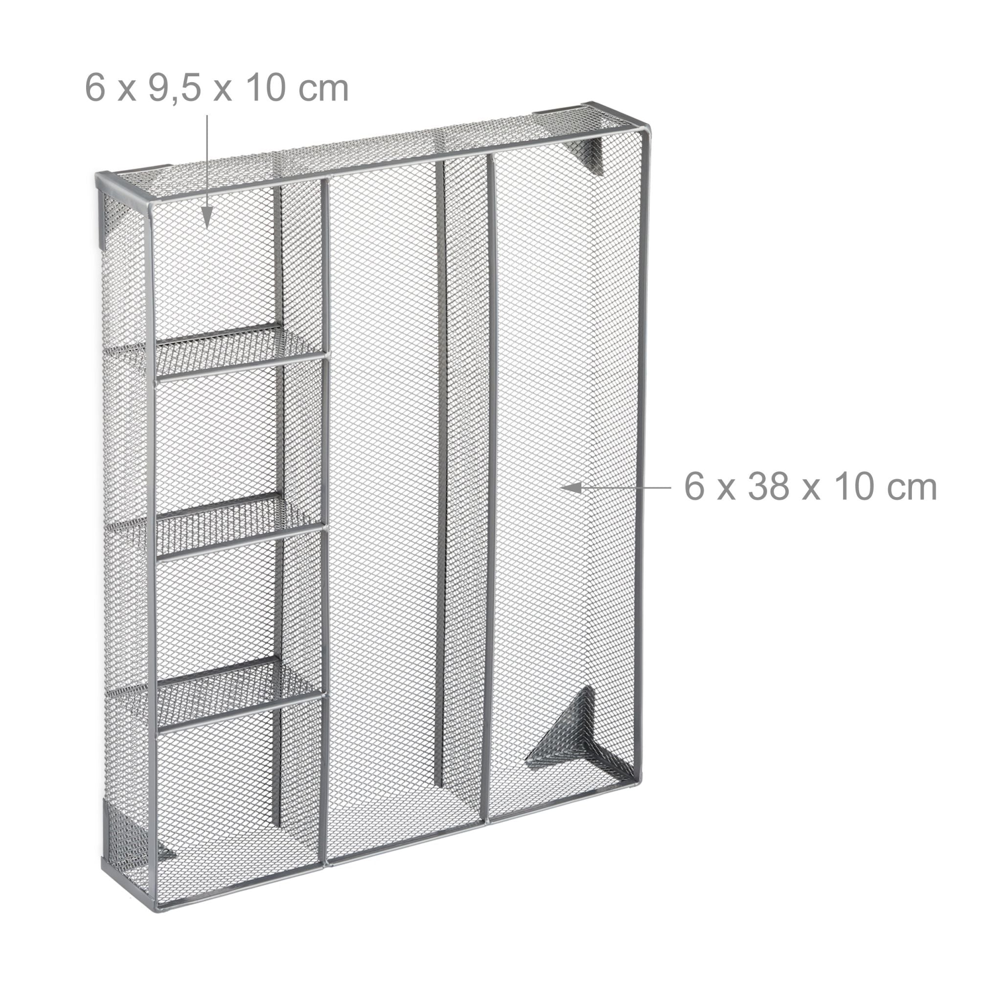 Schreibtischorganizer Metall gross Silber von Relaxdays
