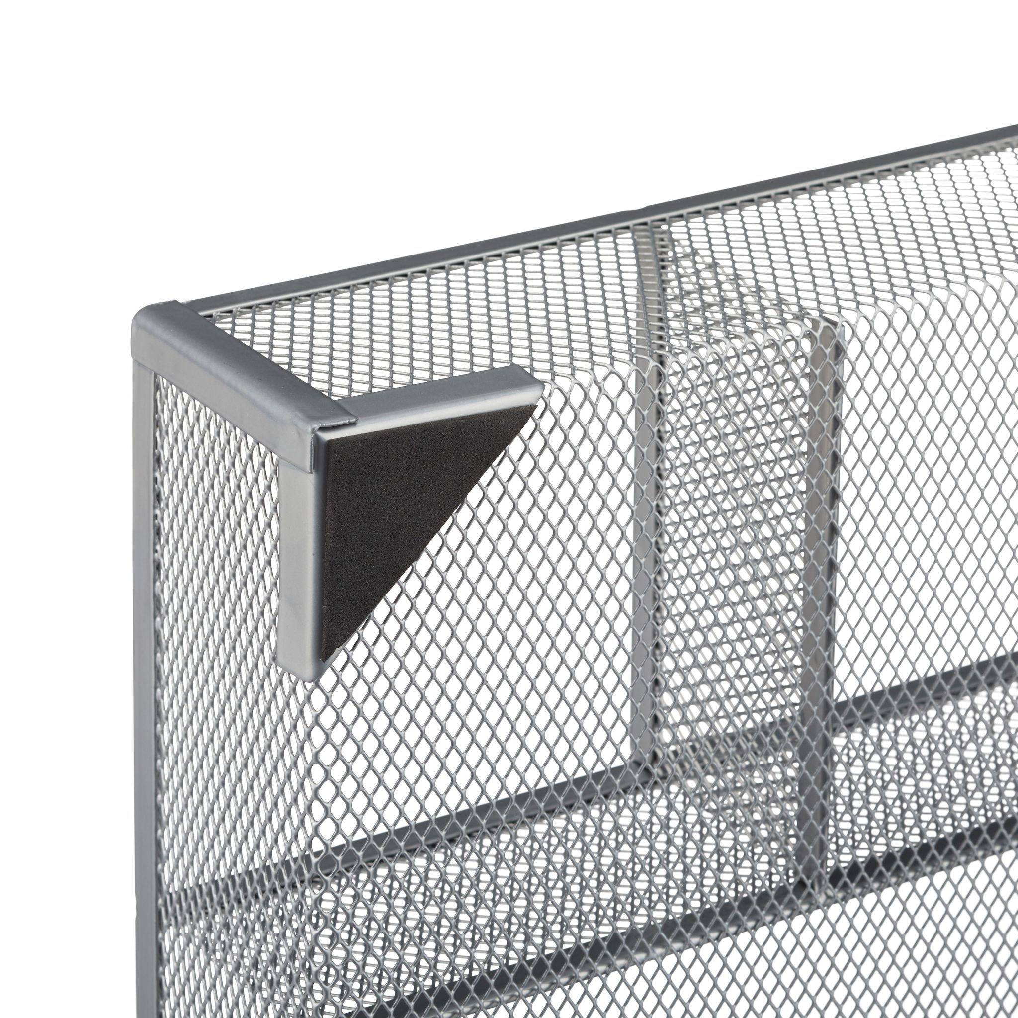 Schreibtischorganizer Metall gross Silber von Relaxdays