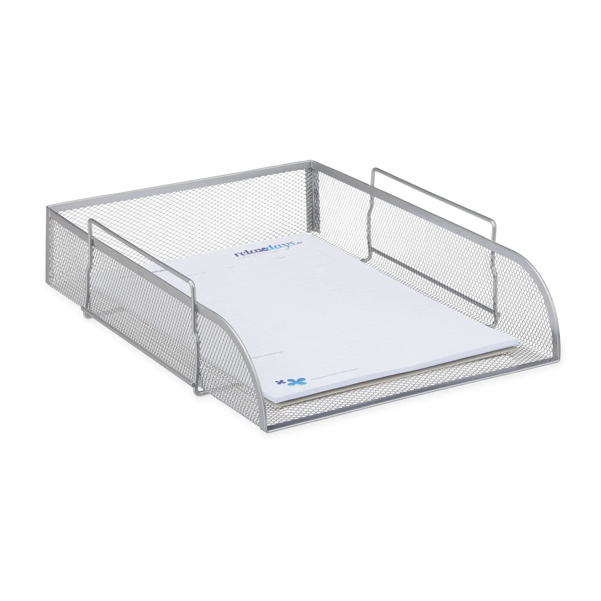 Dokumentenablage stapelbar Silber von Relaxdays