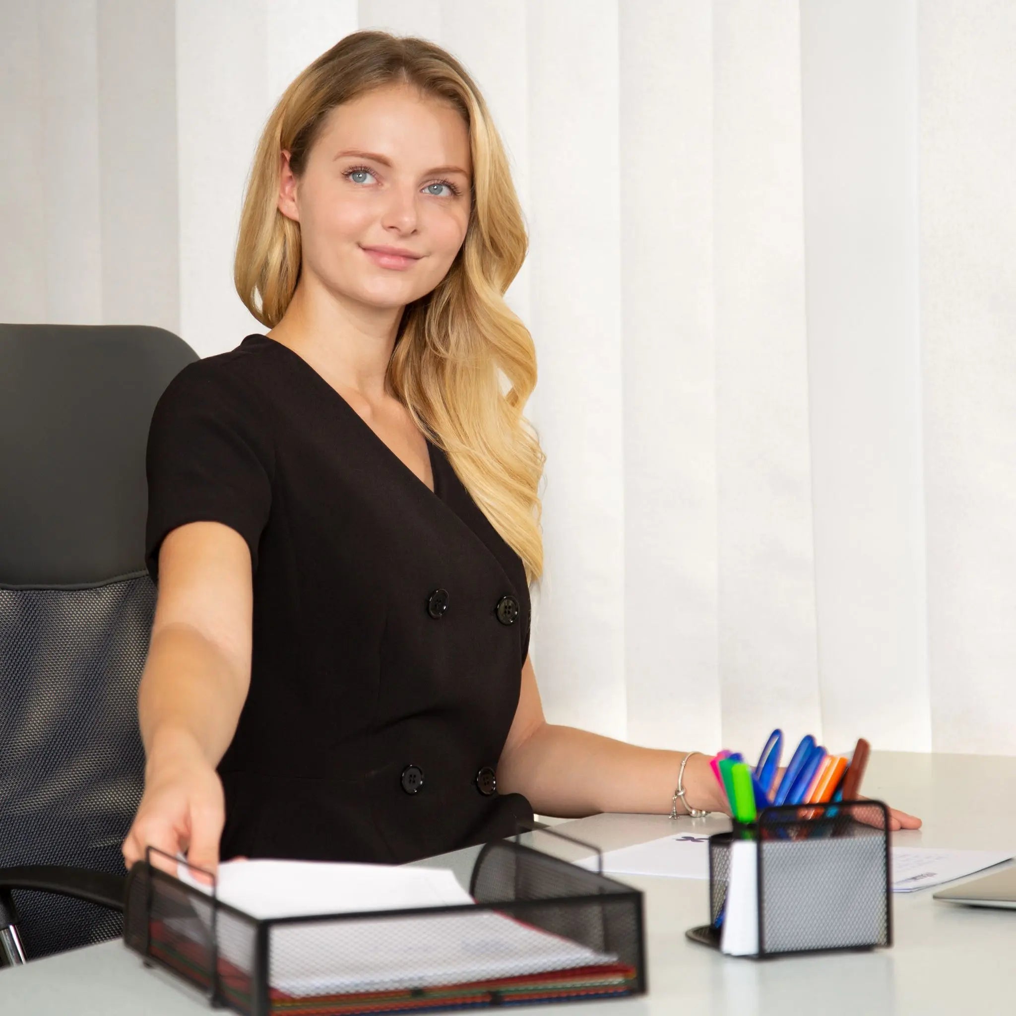Dokumentenablage stapelbar Silber von Relaxdays