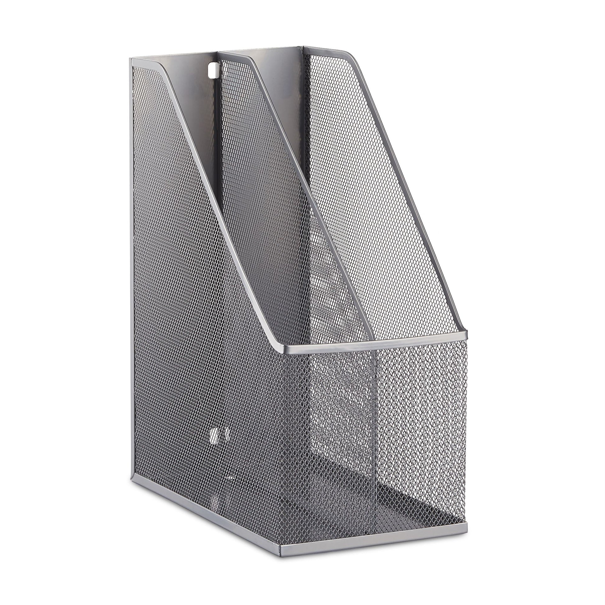 Stehsammler mit 2 Fächern Silber von Relaxdays