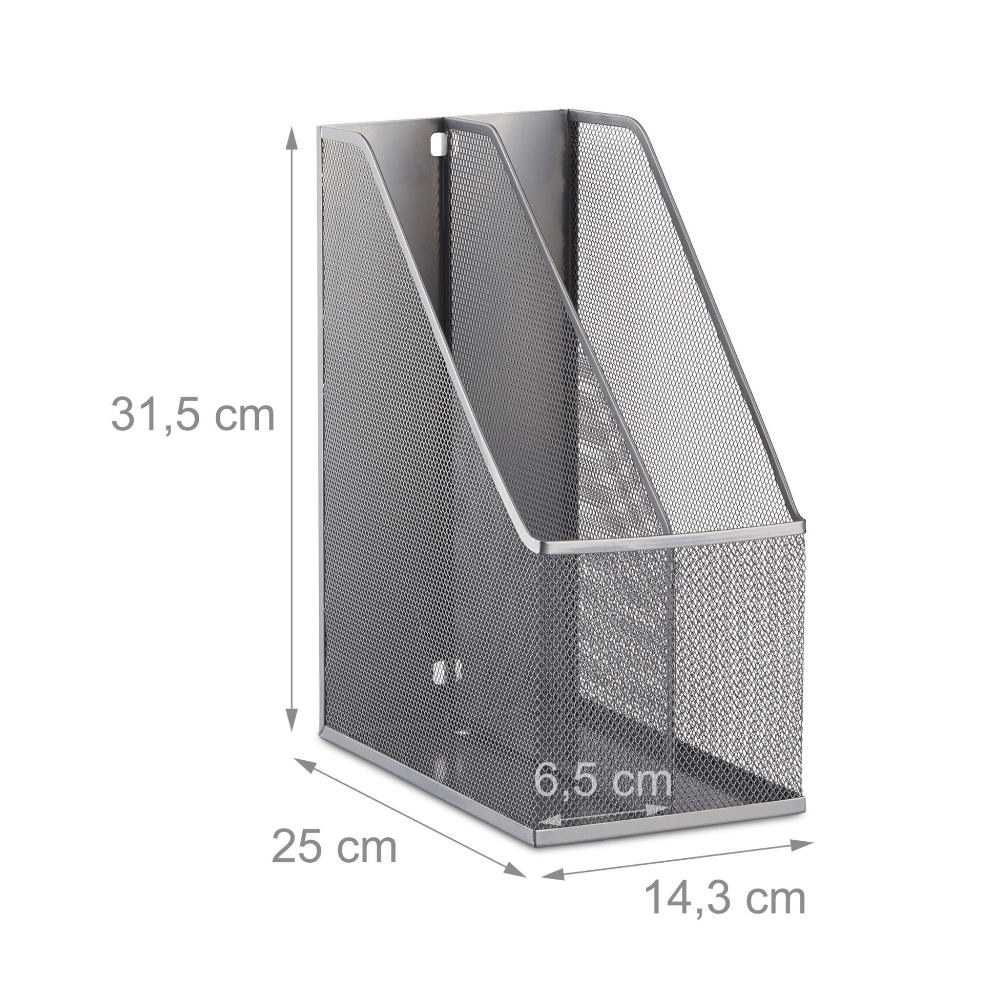 Stehsammler mit 2 Fächern Silber von Relaxdays