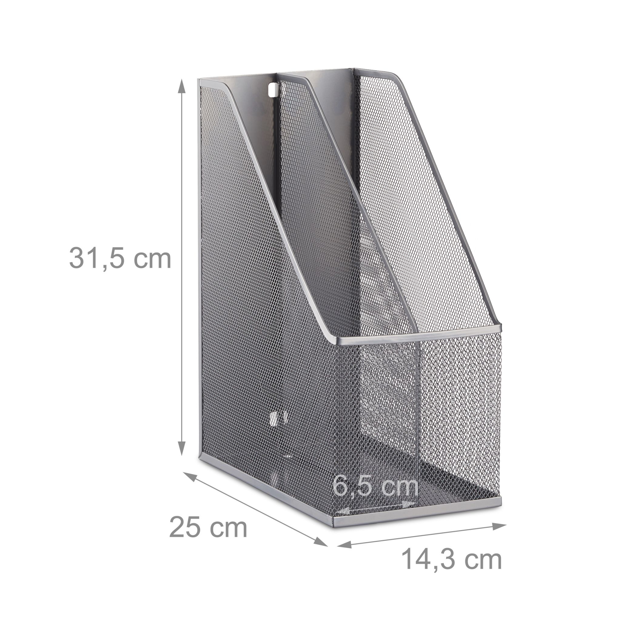 Stehsammler mit 2 Fächern Silber von Relaxdays