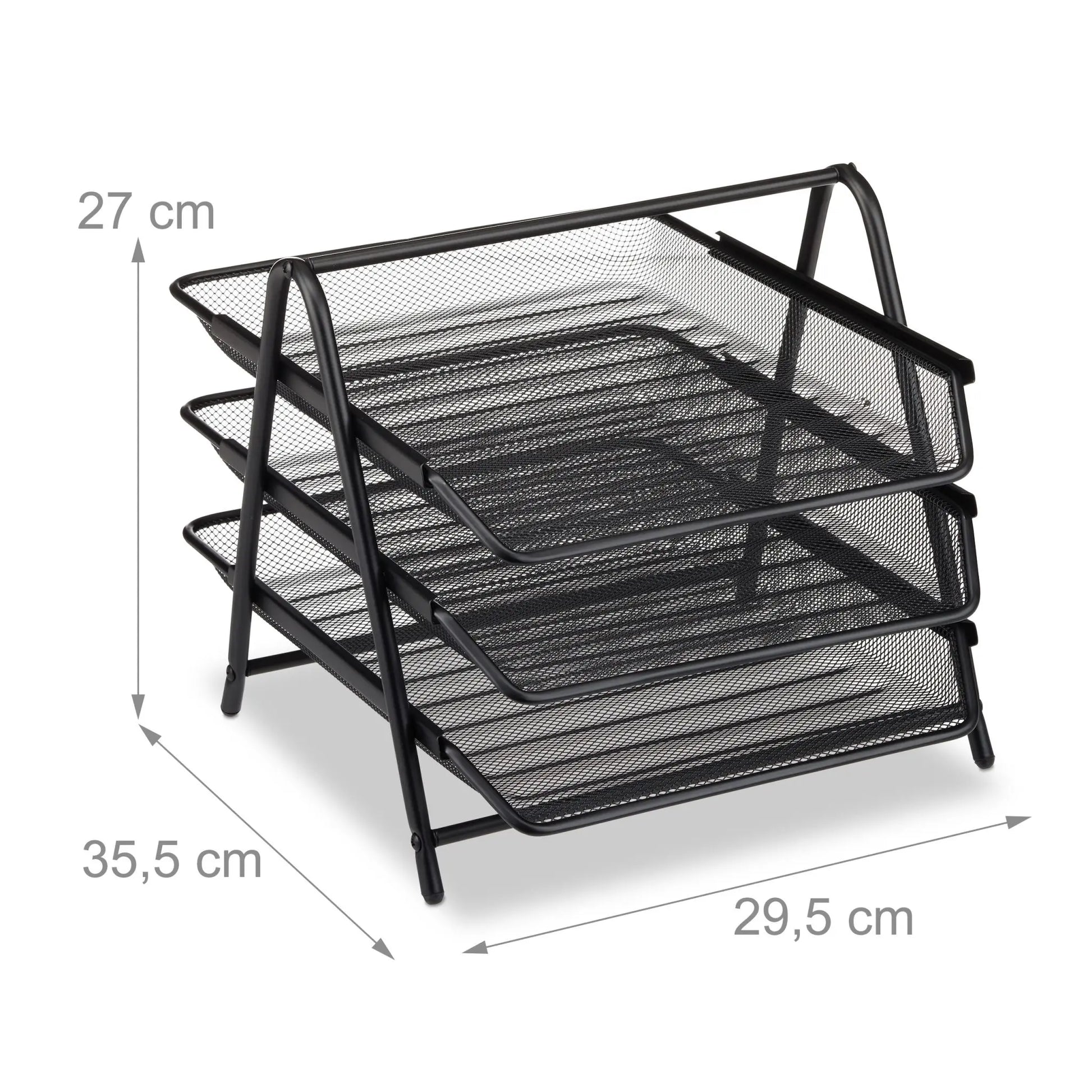 Dokumentenablage Metall Schwarz von Relaxdays