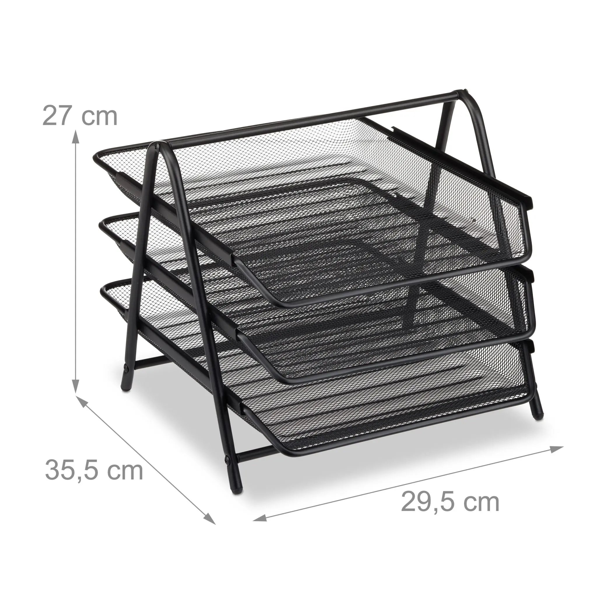 Dokumentenablage Metall Schwarz von Relaxdays