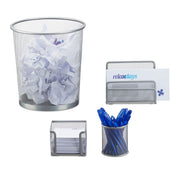 Schreibtisch Organizer-Set, 4-teilig Silber von Relaxdays