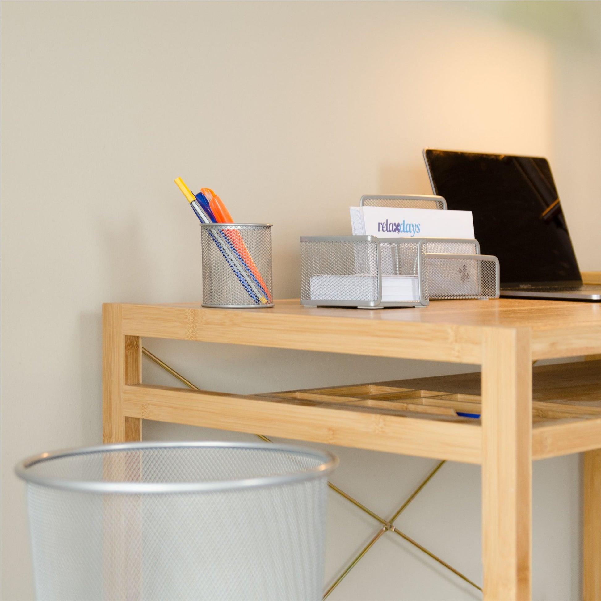 Schreibtisch Organizer-Set, 4-teilig Silber von Relaxdays