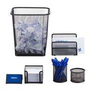 Schreibtisch Organizer-Set, 6-teilig Schwarz von Relaxdays