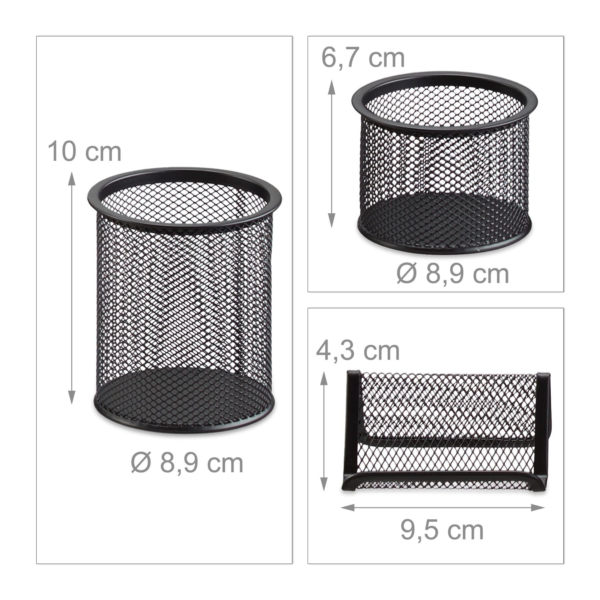 Schreibtisch Organizer-Set, 6-teilig Schwarz von Relaxdays