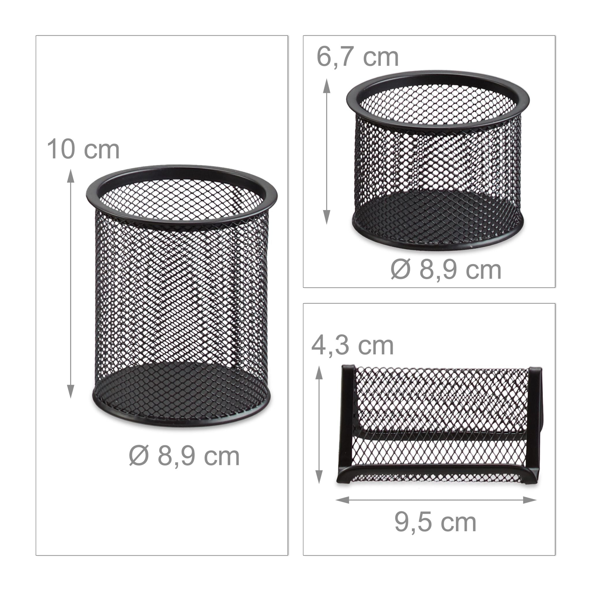 Schreibtisch Organizer-Set, 6-teilig Schwarz von Relaxdays