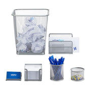 Schreibtisch Organizer-Set, 6-teilig Silber von Relaxdays