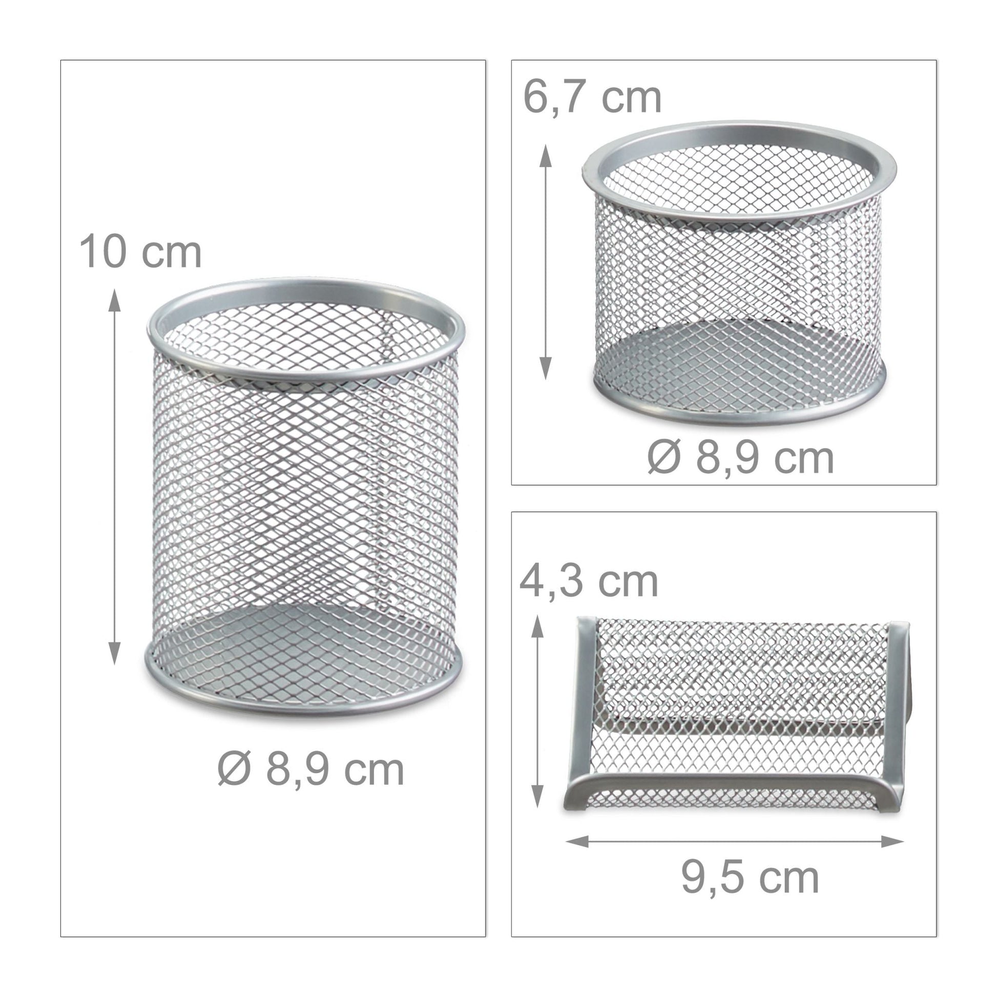 Schreibtisch Organizer-Set, 6-teilig Silber von Relaxdays