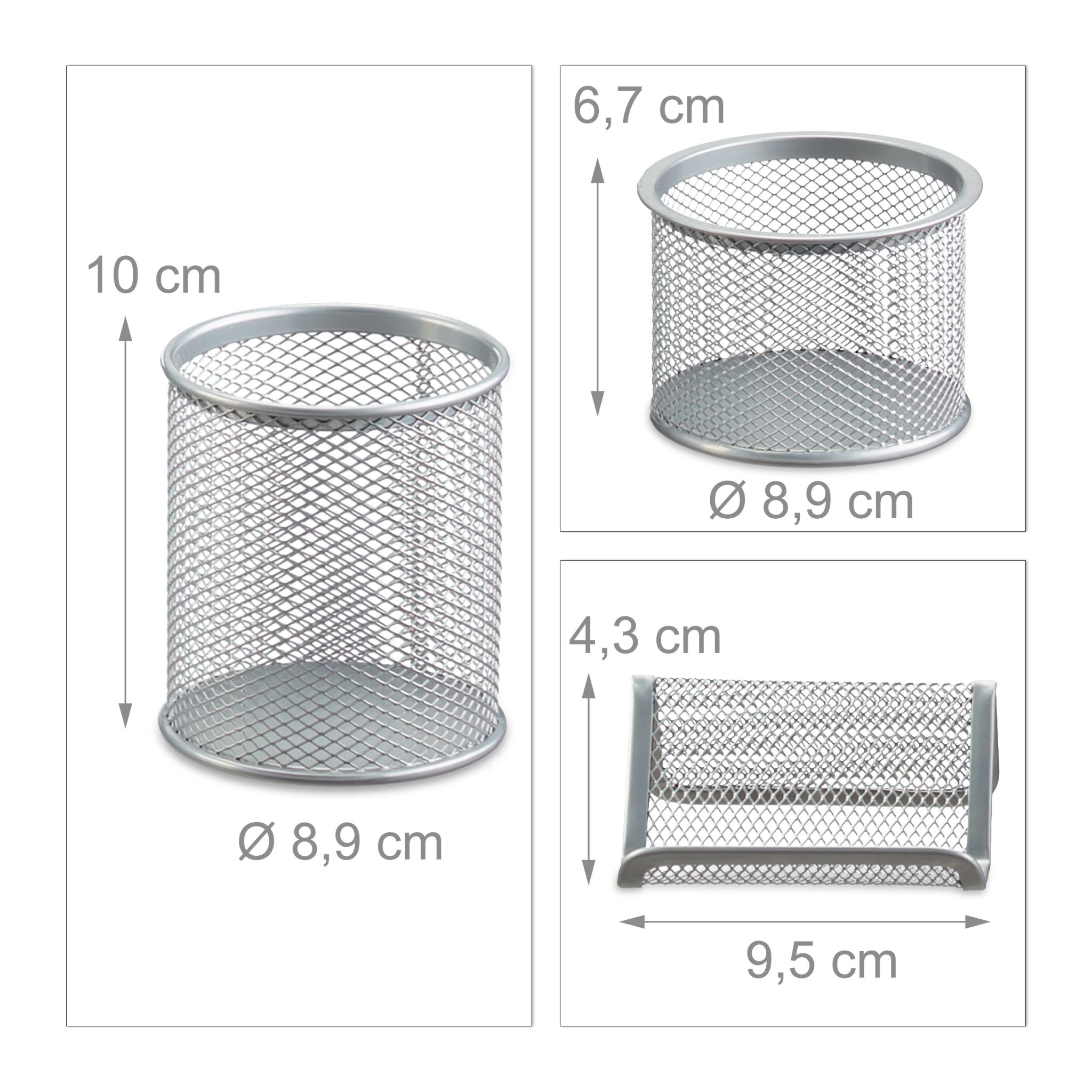 Schreibtisch Organizer-Set, 6-teilig Silber von Relaxdays