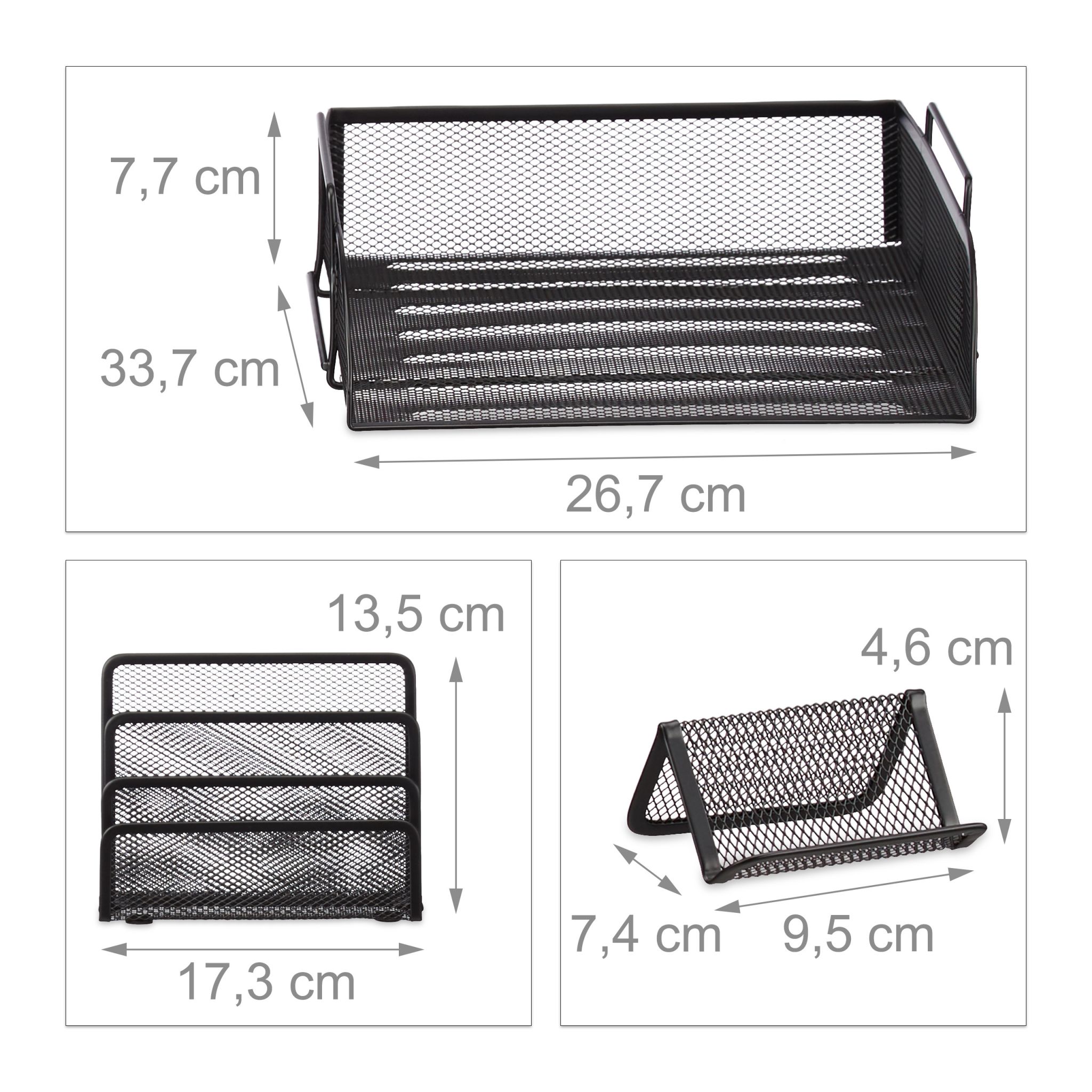 Schreibtisch Organizer-Set, 7-teilig Schwarz von Relaxdays