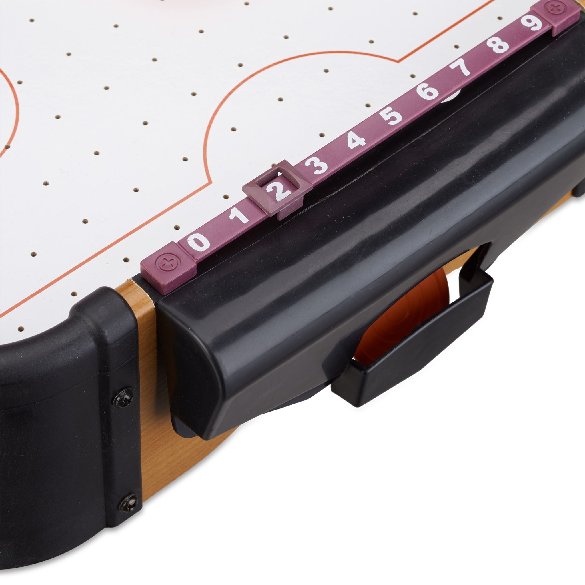 Airhockey Tischspiel Weiss-Hellbraun-Schwarz von Relaxdays