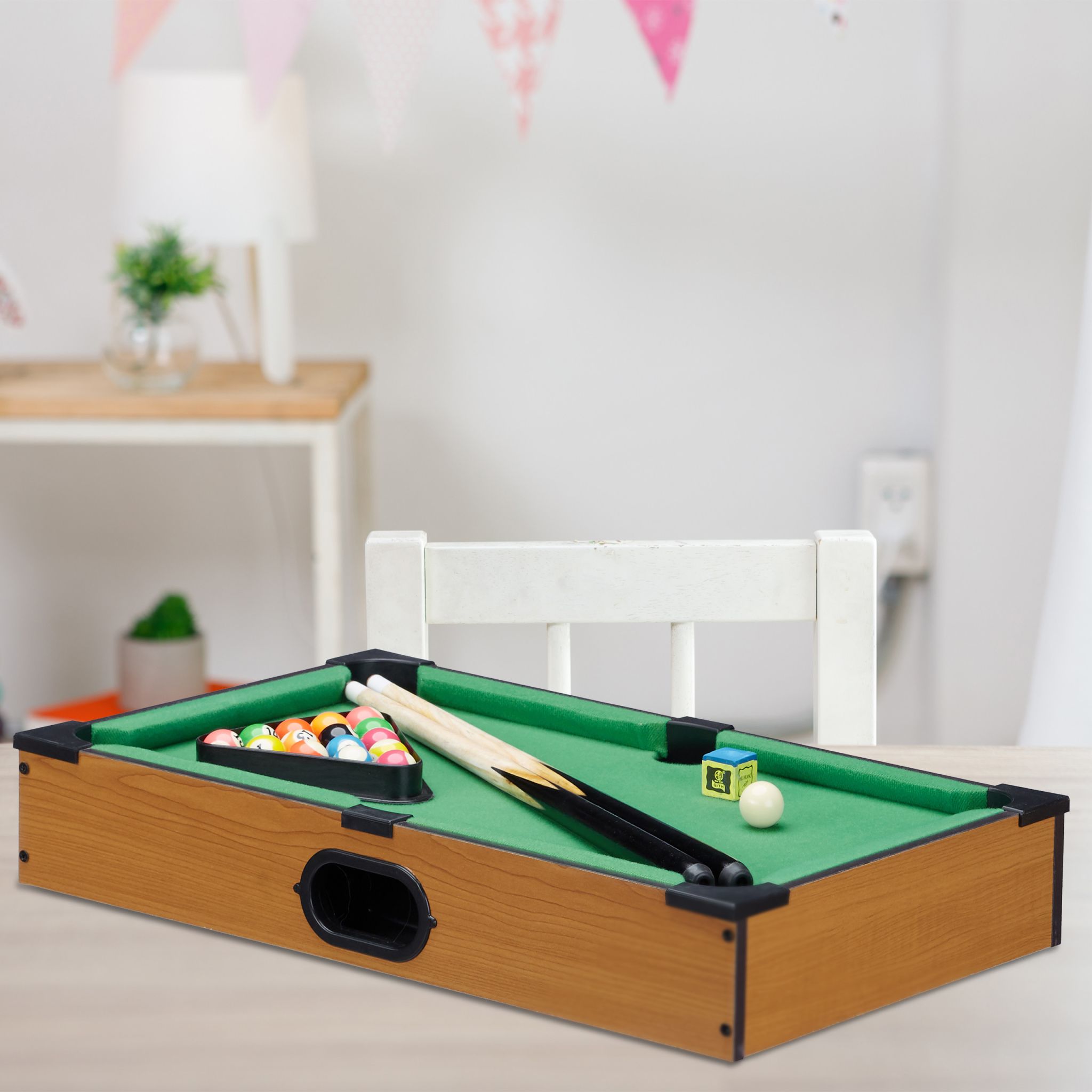 Tischbillard Dunkelgrün-Hellbraun-Schwarz von Relaxdays