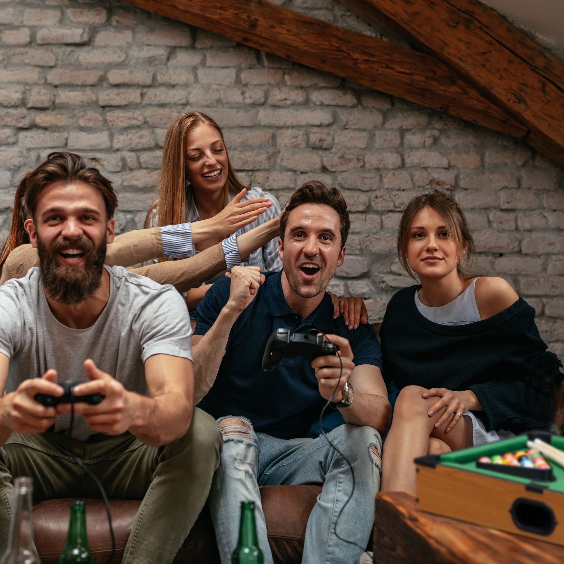 Tischbillard Dunkelgrün-Hellbraun-Schwarz von Relaxdays