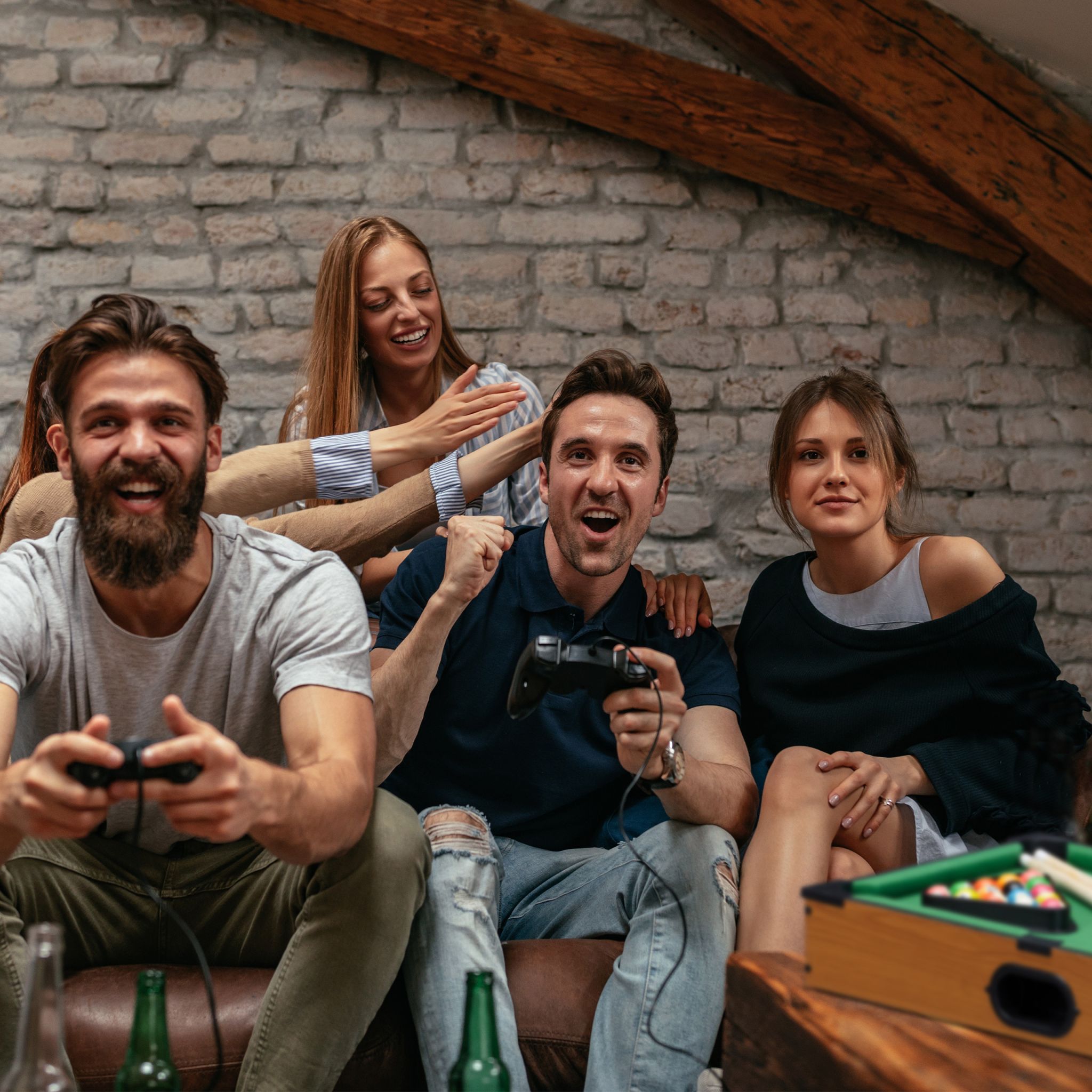 Tischbillard Dunkelgrün-Hellbraun-Schwarz von Relaxdays
