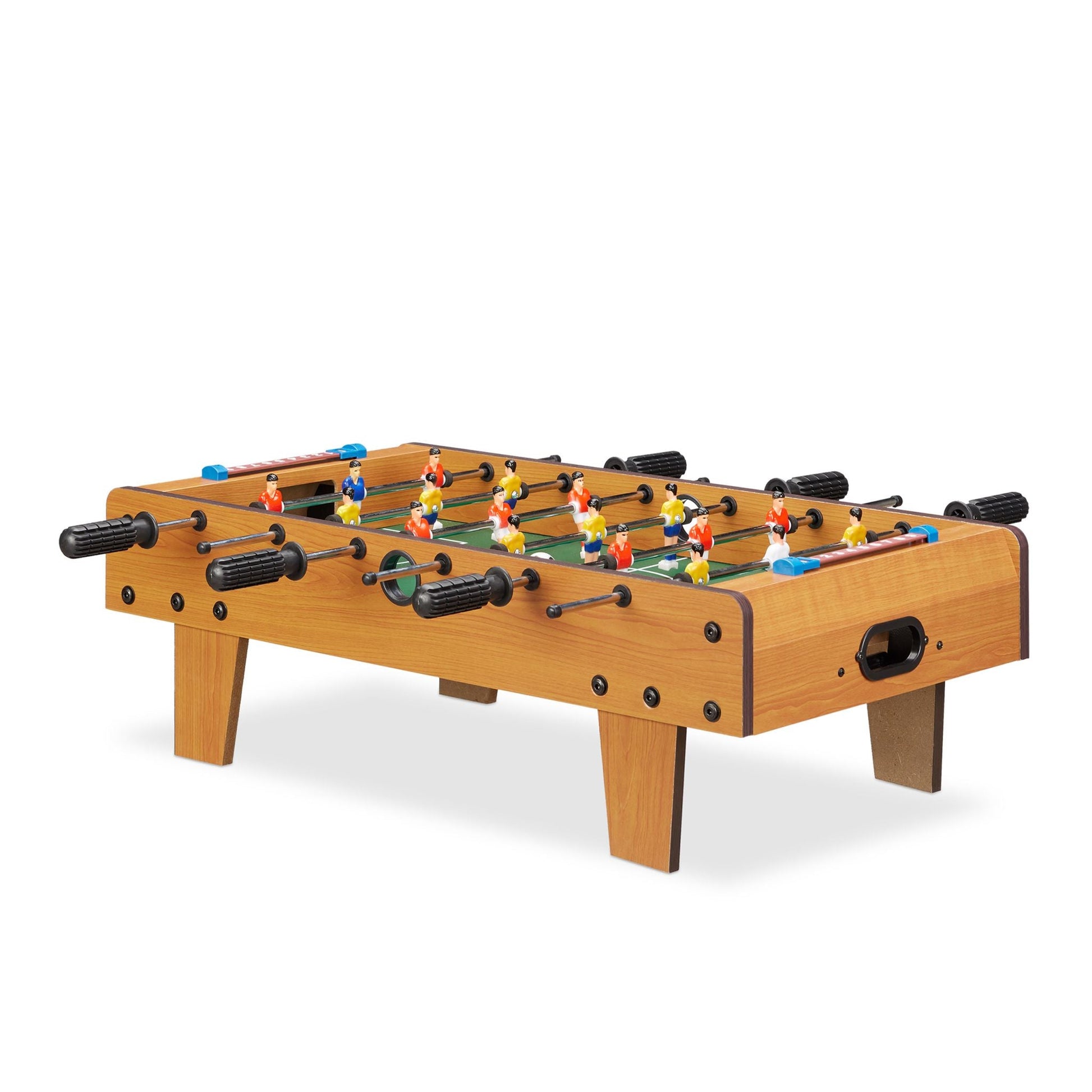 Tischkicker Dunkelgrün-Hellbraun-Schwarz von Relaxdays