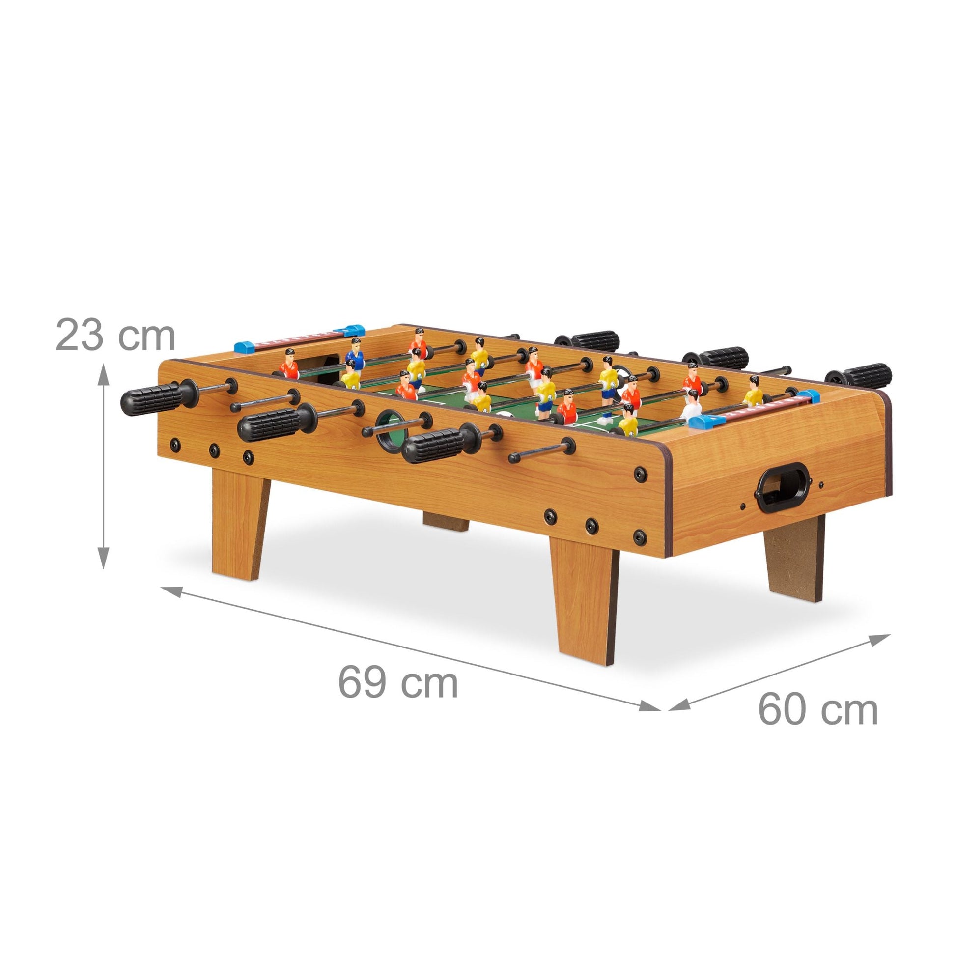 Tischkicker Dunkelgrün-Hellbraun-Schwarz von Relaxdays