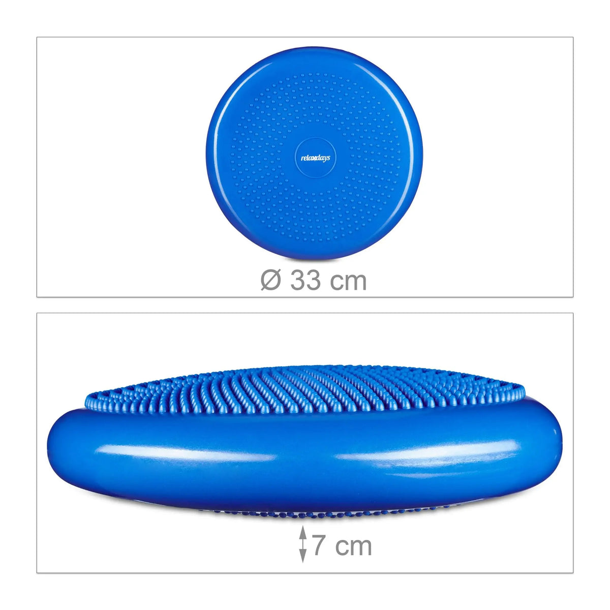 Balance Kissen 33cm mit Luftpumpe Blau von Relaxdays