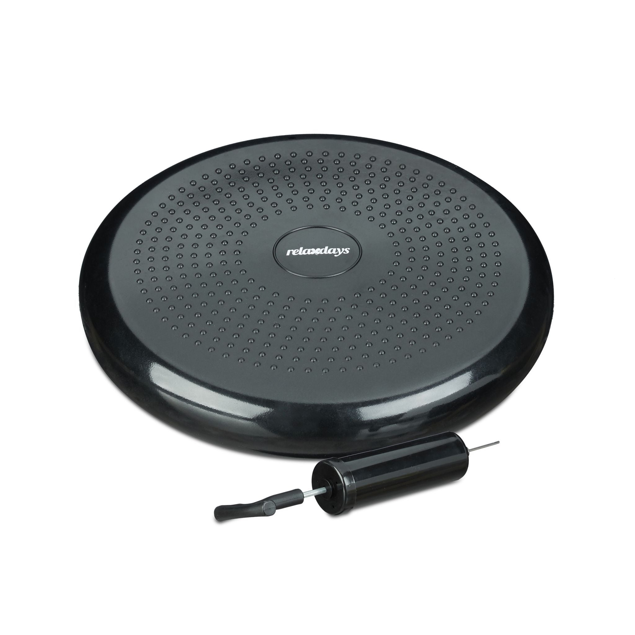 Balance Kissen 33cm mit Luftpumpe Schwarz von Relaxdays