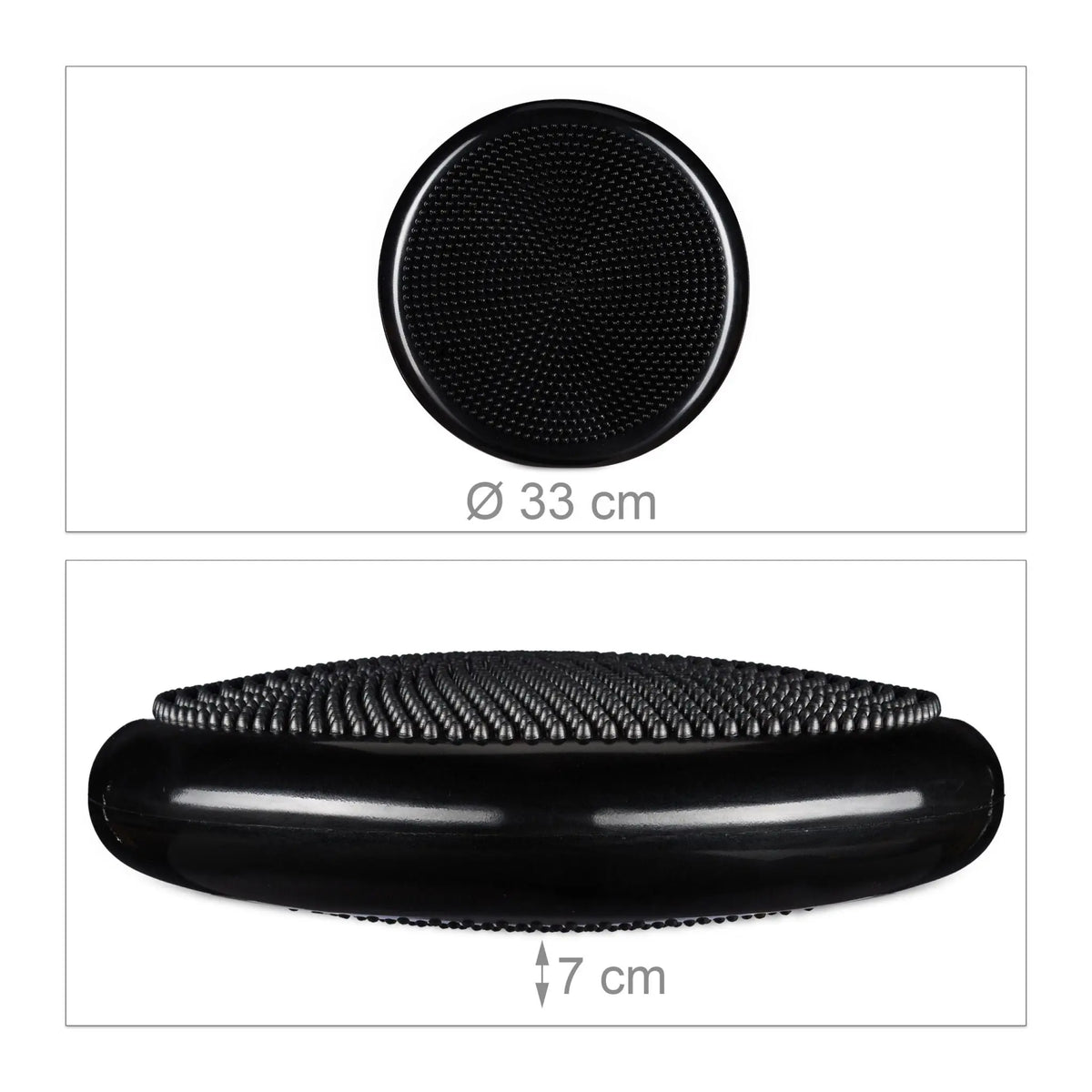 Balance Kissen 33cm mit Luftpumpe Schwarz von Relaxdays