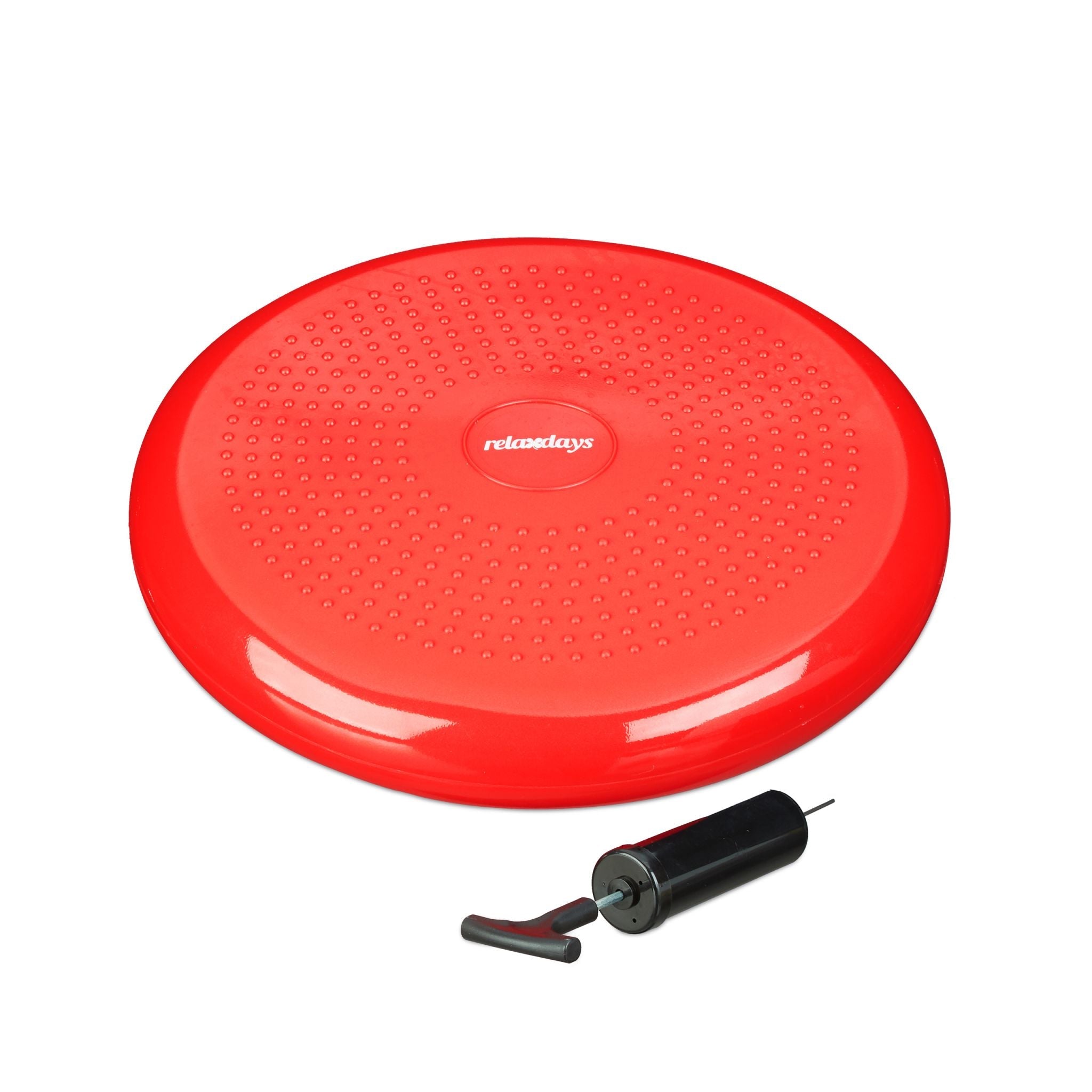 Balance Kissen 33cm mit Luftpumpe Rot von Relaxdays