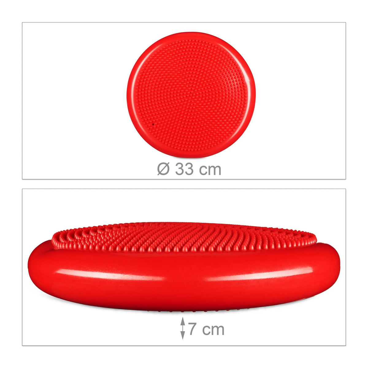 Balance Kissen 33cm mit Luftpumpe Rot von Relaxdays