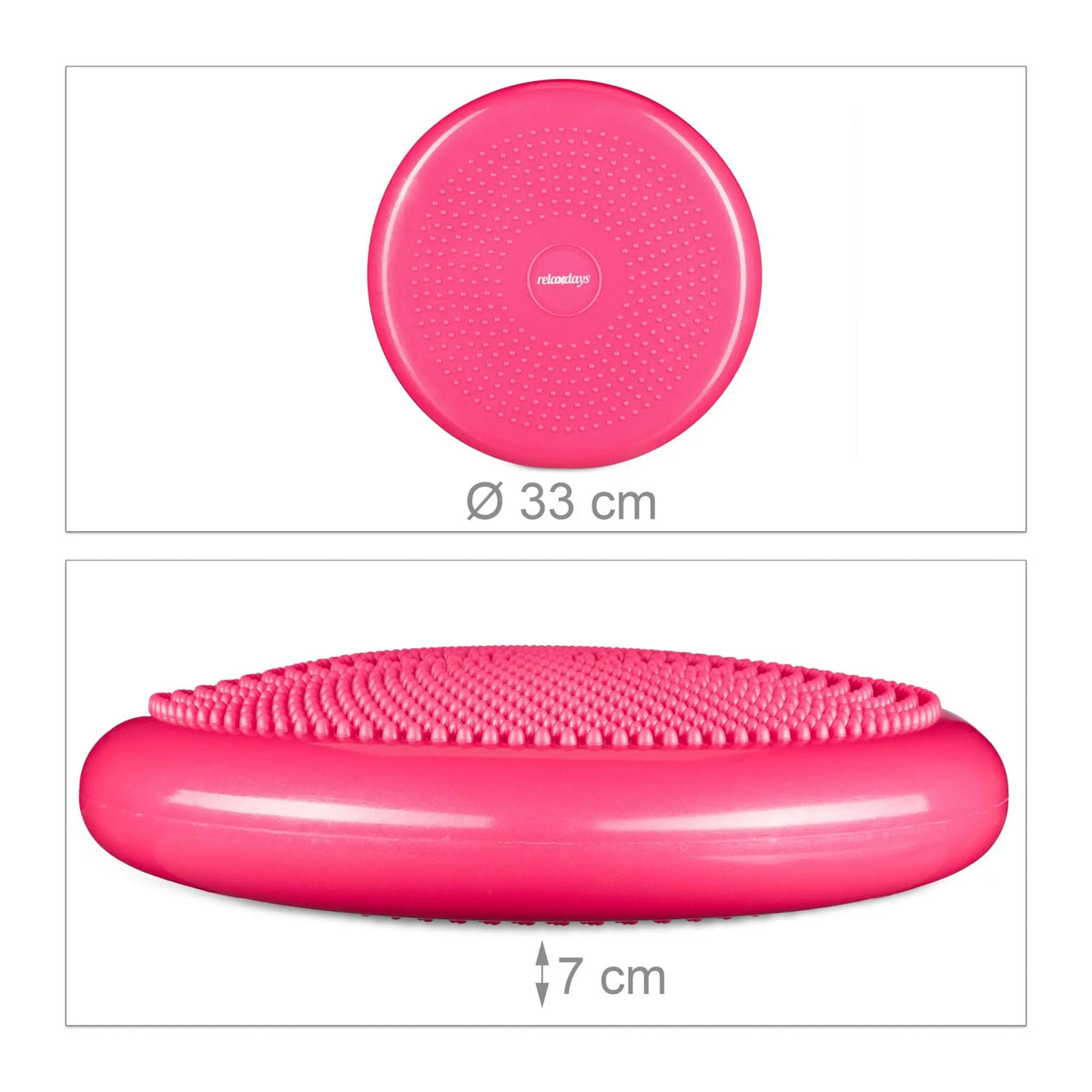 Balance Kissen 33cm mit Luftpumpe Pink von Relaxdays