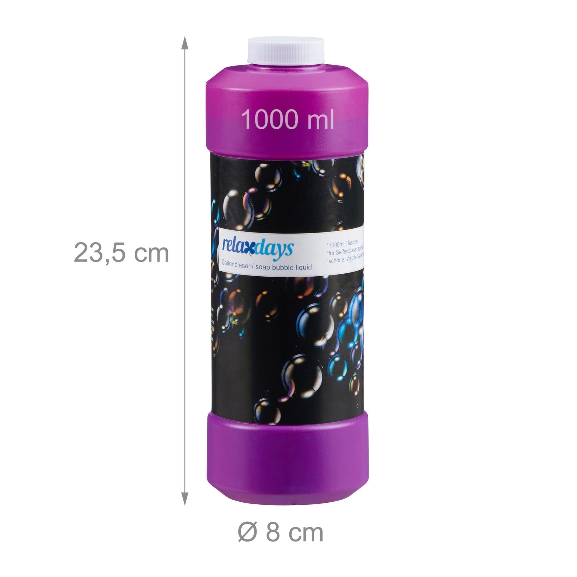 Seifenblasenflüssigkeit 1L Blau-Gelb-Grün von Relaxdays