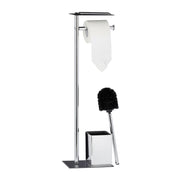 WC Garnitur mit Ablage Schwarz-Silber von Relaxdays