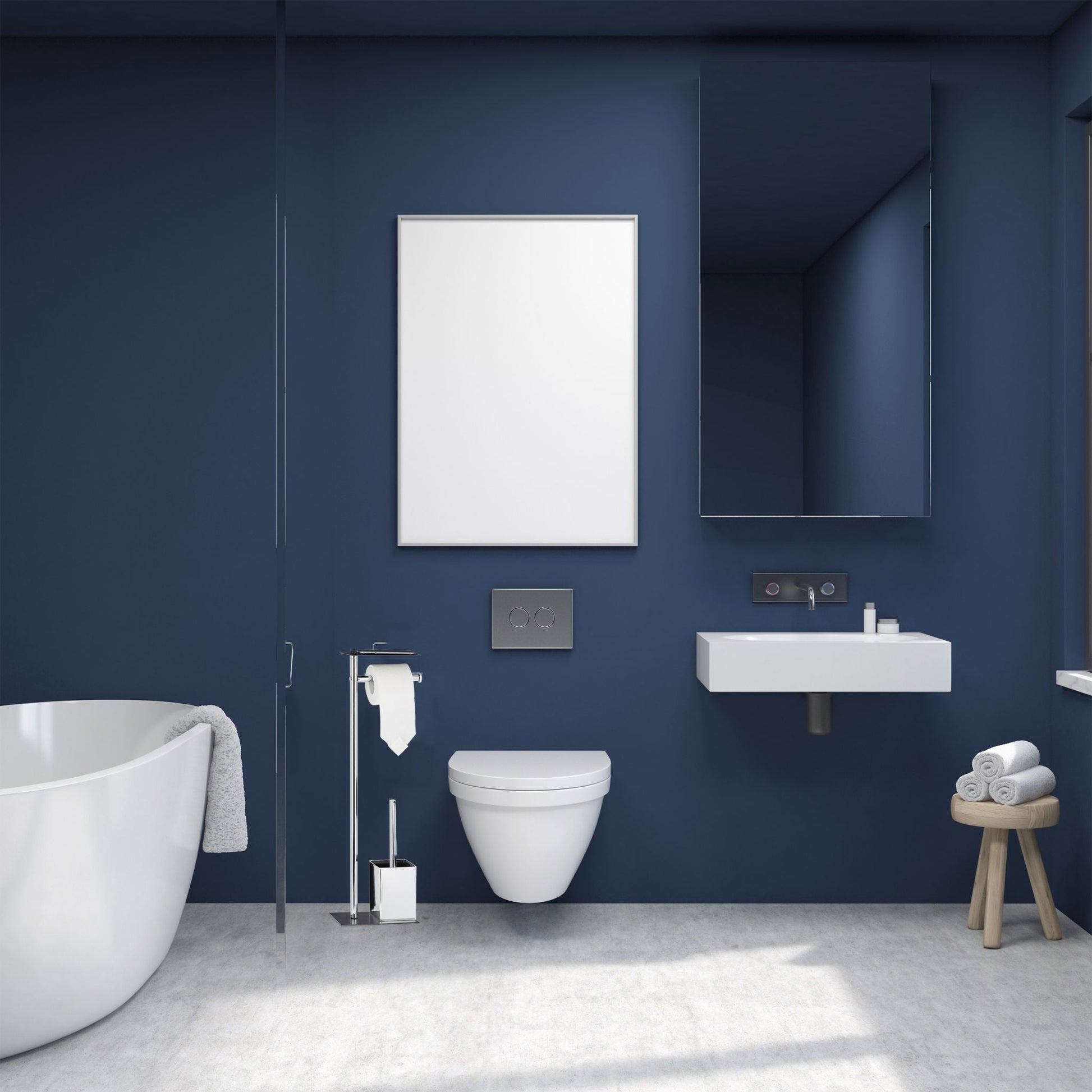 WC Garnitur mit Ablage Schwarz-Silber von Relaxdays