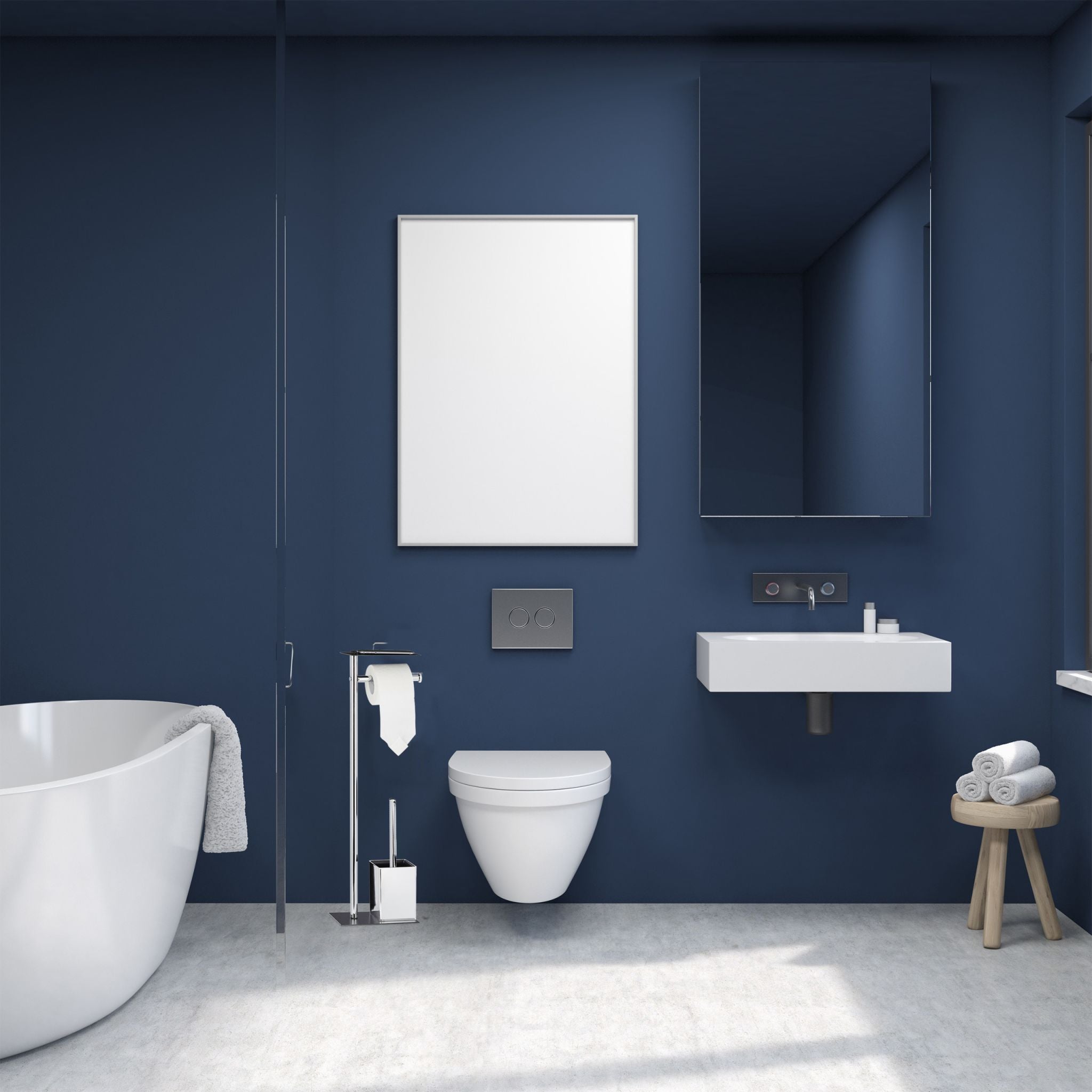 WC Garnitur mit Ablage Schwarz-Silber von Relaxdays