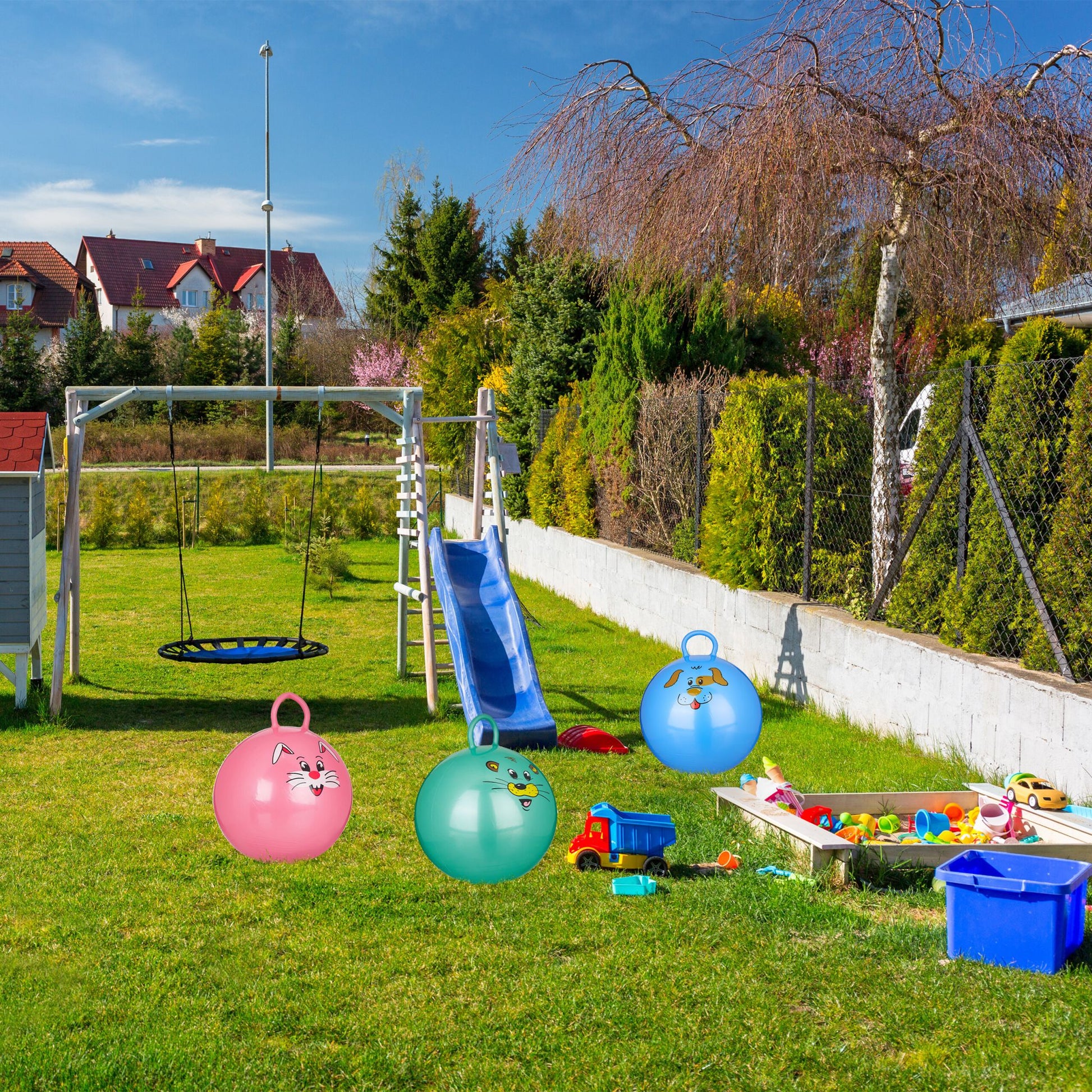 Hüpfball Kinder Grün von Relaxdays