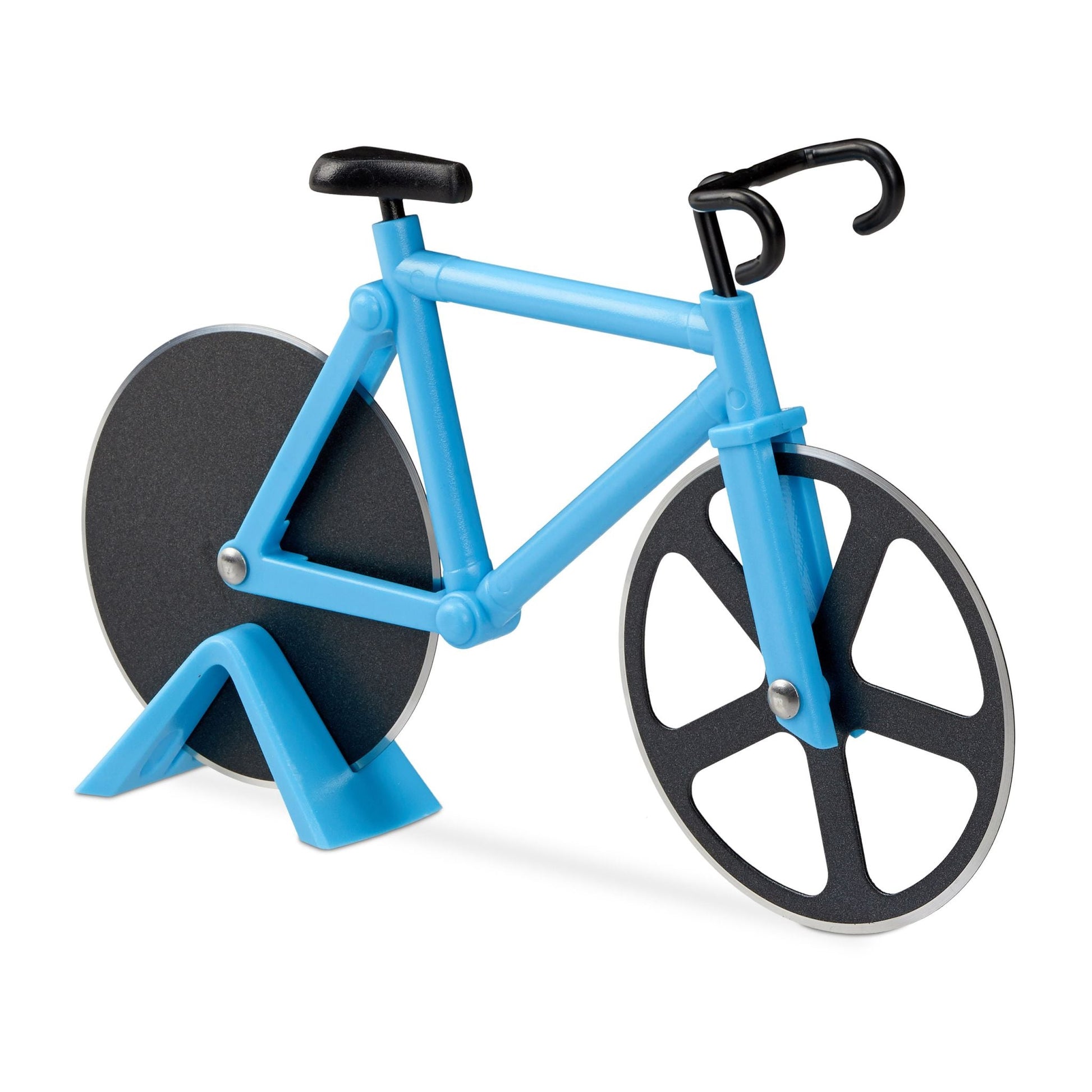 Fahrrad Pizzaschneider Blau-Schwarz von Relaxdays