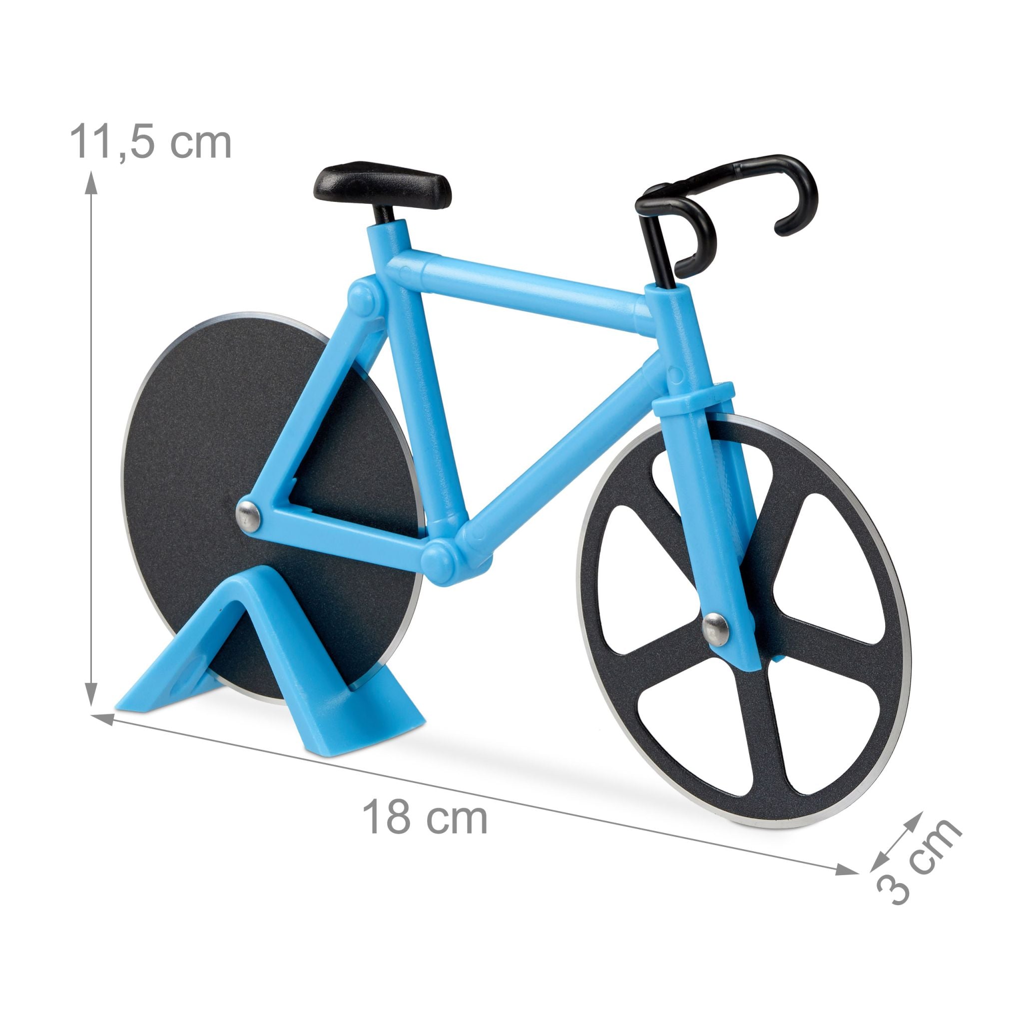 Fahrrad Pizzaschneider Blau-Schwarz von Relaxdays