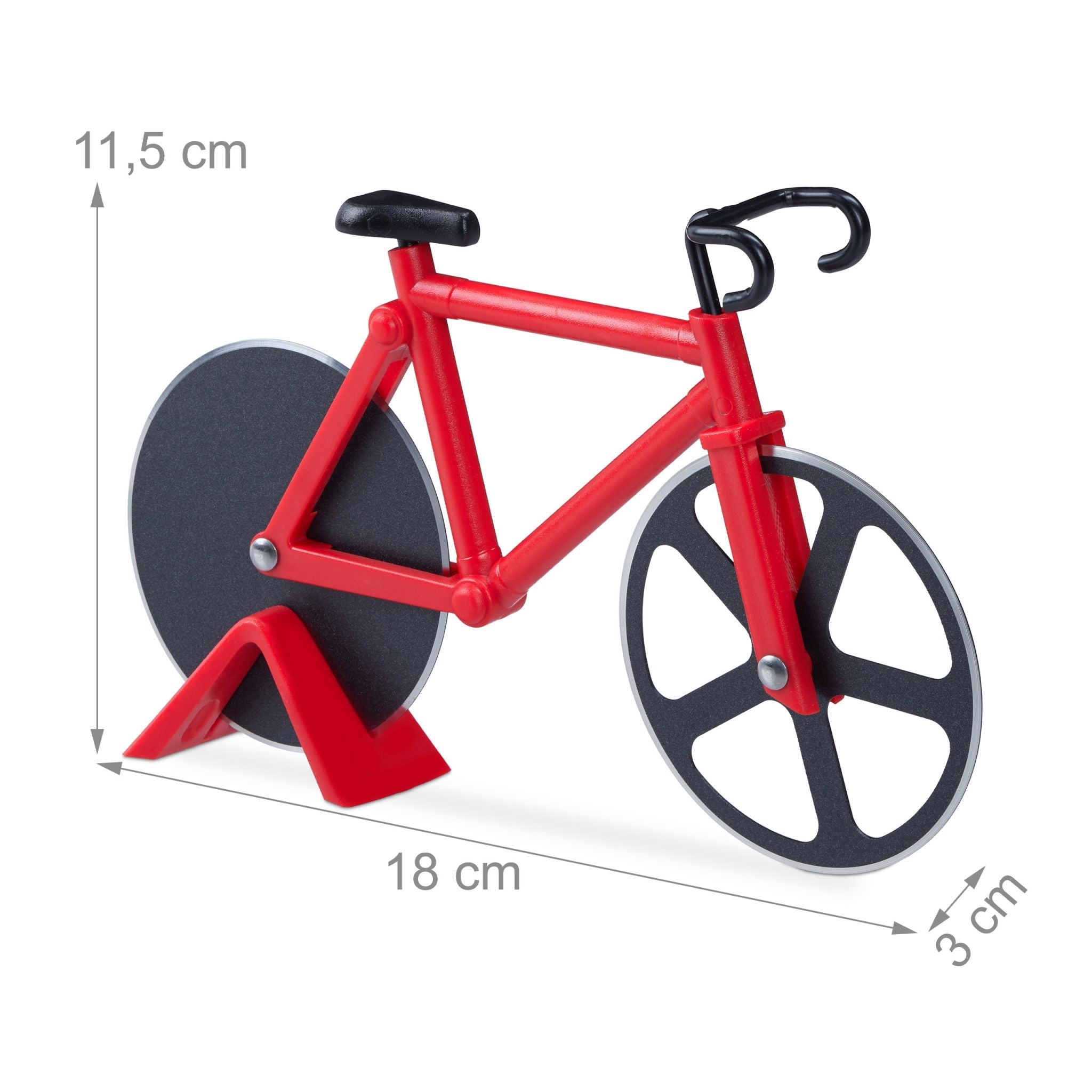 Fahrrad Pizzaschneider Rot-Schwarz von Relaxdays
